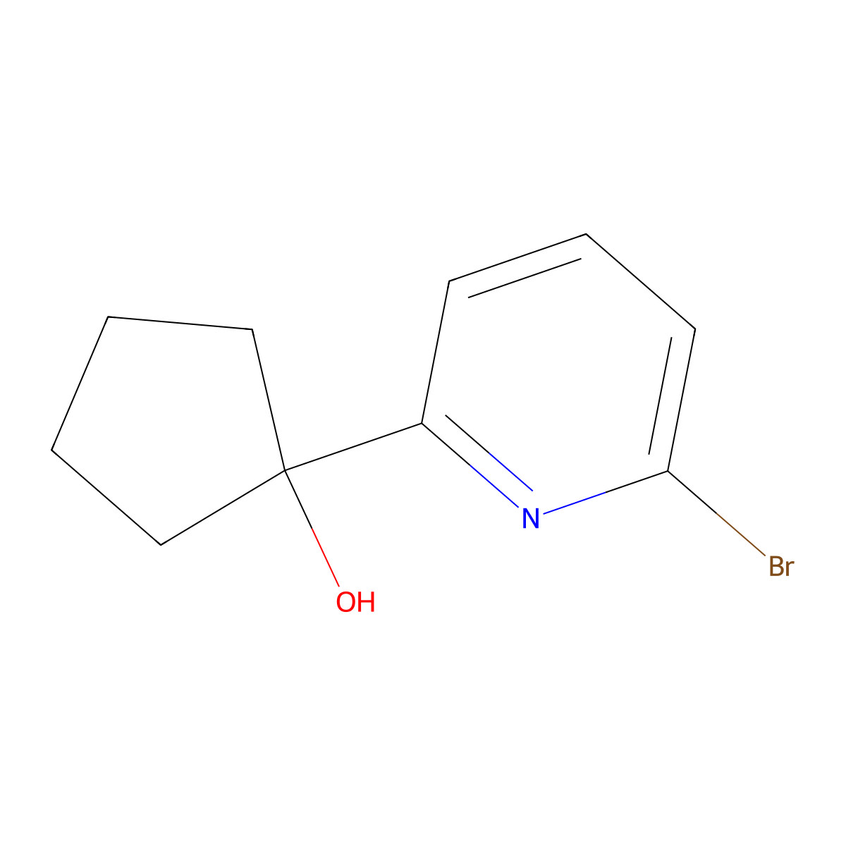 1-(6-Bromopyridin-2-yl)cyclopentanol molecular structure, CAS 176978-27-1