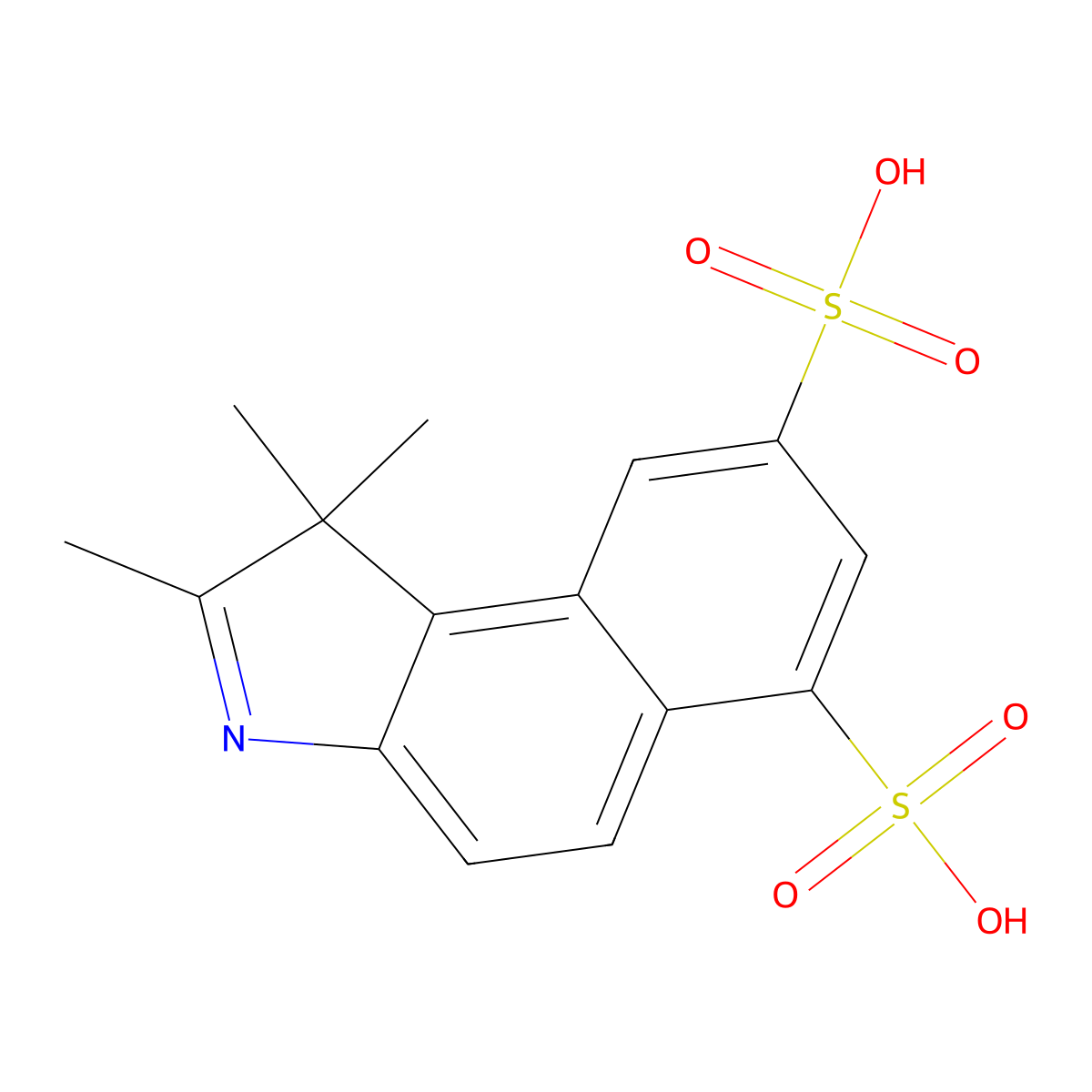 1,1,2-Trimethyl-1H-benzo[e]indole-6,8-disulfonic acid molecular structure, CAS 176978-81-7