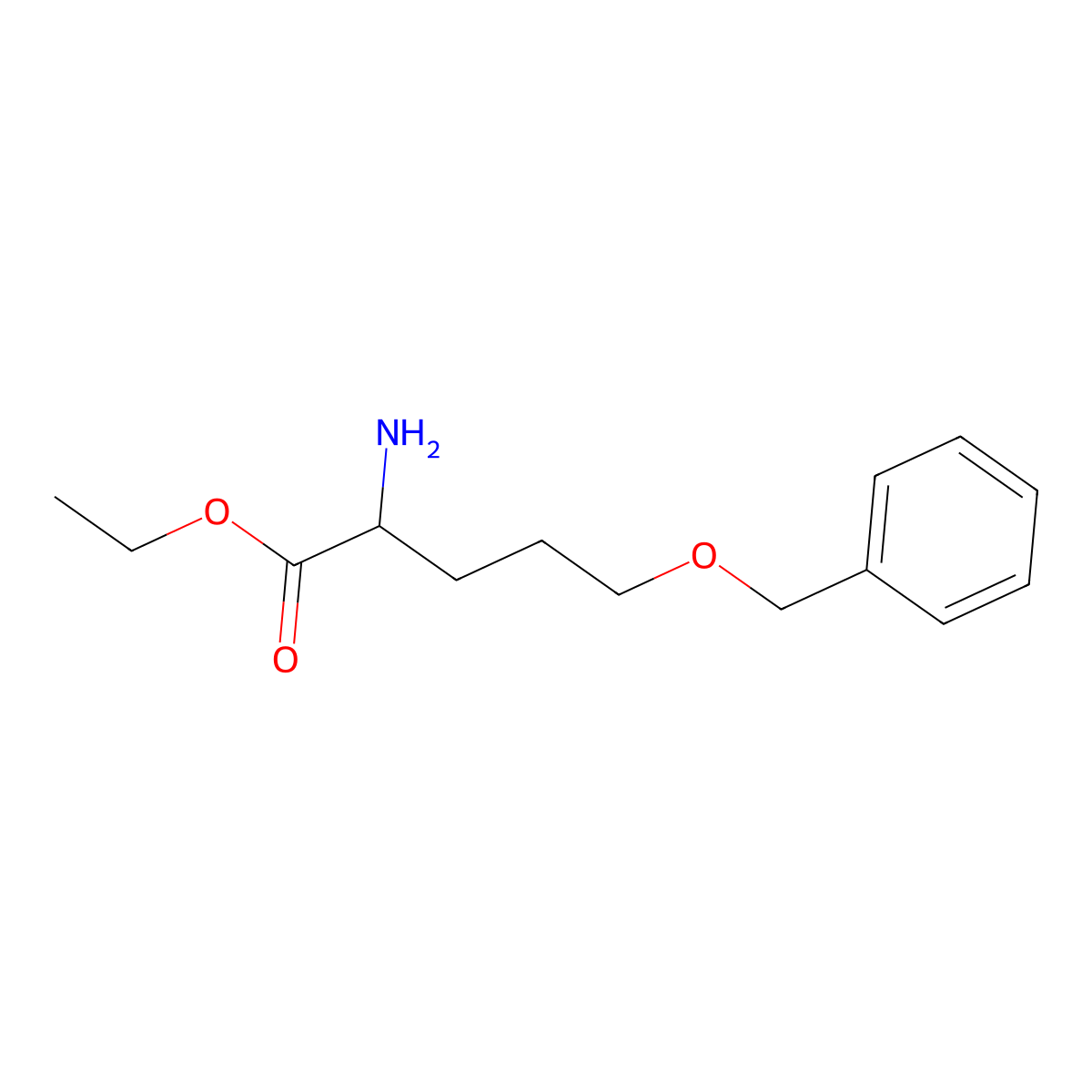 Ethyl 2-amino-5-(benzyloxy)pentanoate molecular structure, CAS 176982-98-2