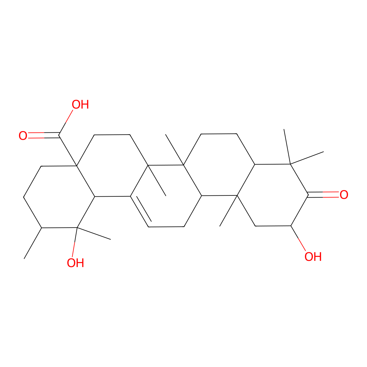 2Alpha,19Alpha-Dihydroxy-3-Oxo-12-Ursen-28-Oic Acid molecular structure, CAS 176983-21-4