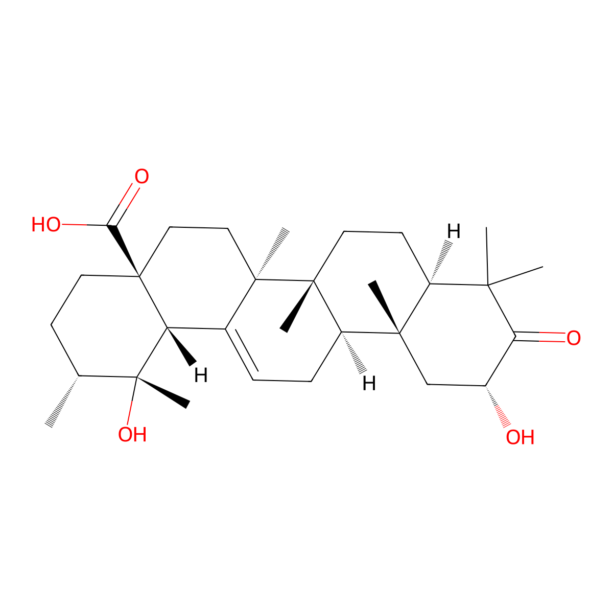 2Alpha,19Alpha-Dihydroxy-3-Oxo-12-Ursen-28-Oic Acid molecular structure, CAS 176983-21-4