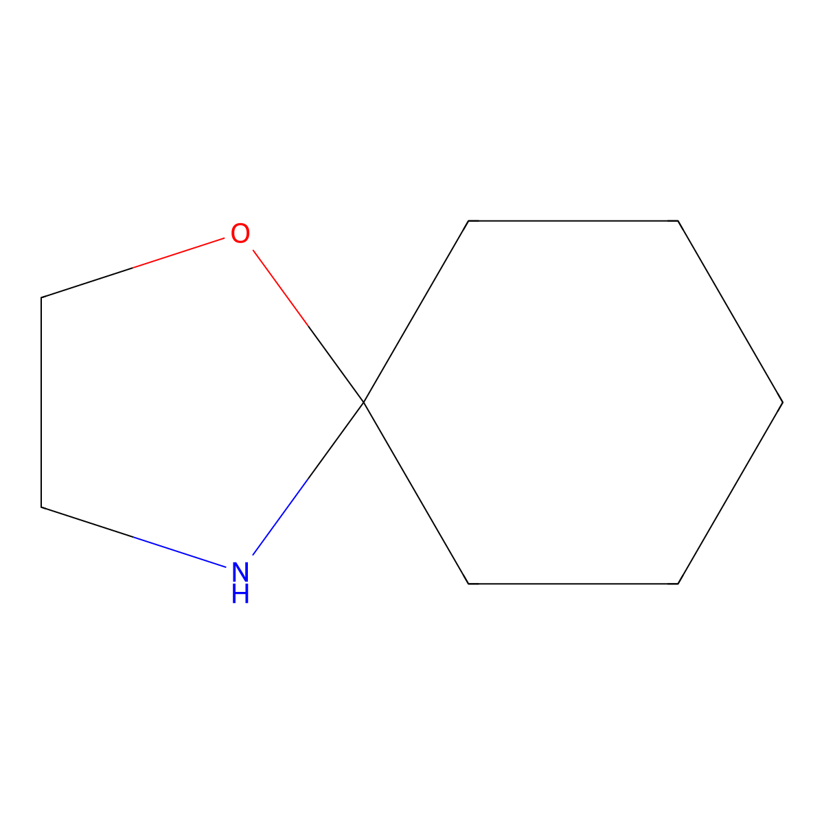 1-Oxa-4-azaspiro[4.5]decane molecular structure, CAS 177-04-8