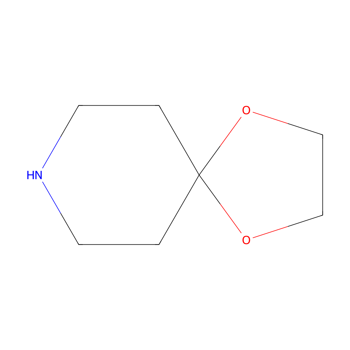 1,4-Dioxa-8-azaspiro(4.5)decane molecular structure, CAS 177-11-7
