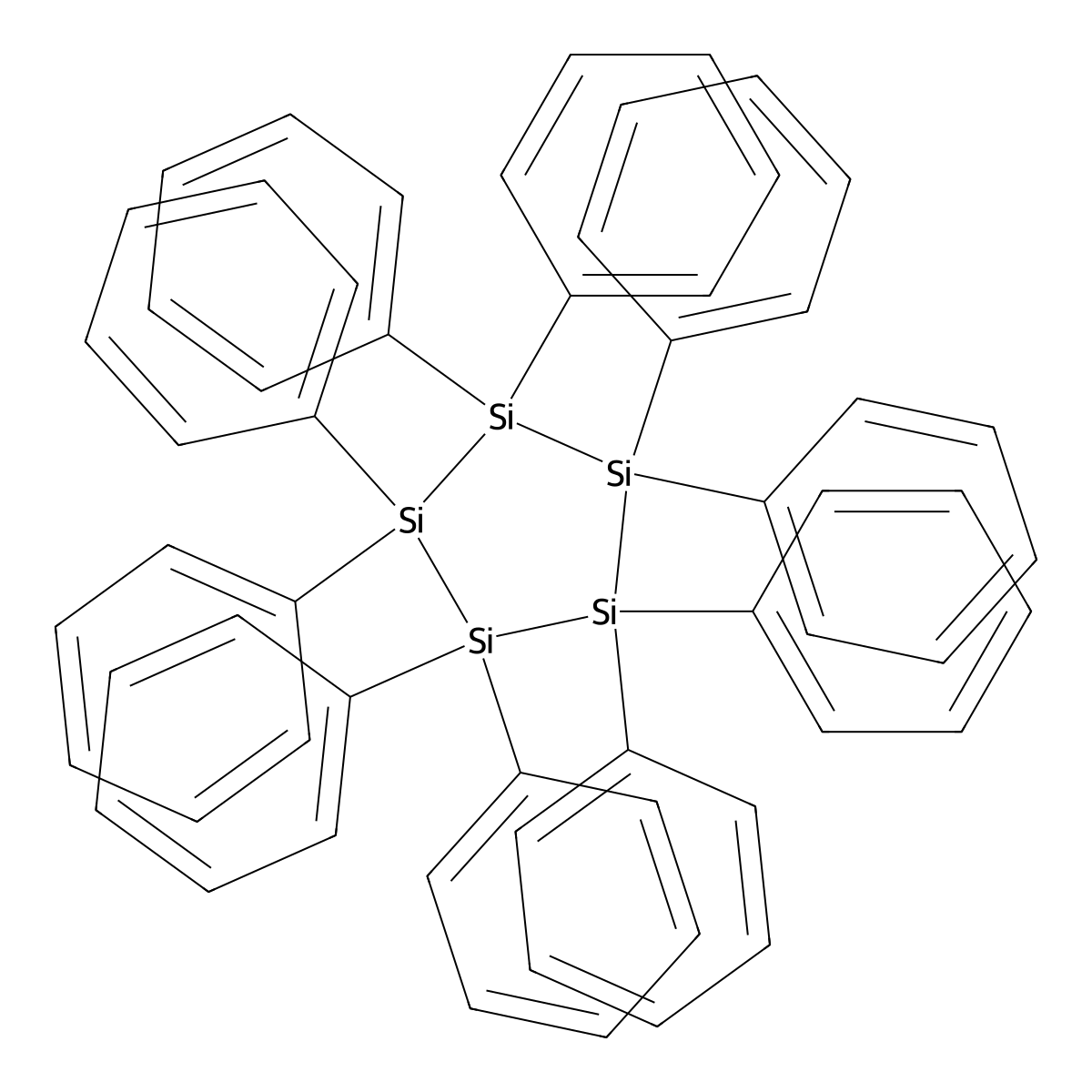 Decaphenylpentasilolane molecular structure, CAS 1770-54-3