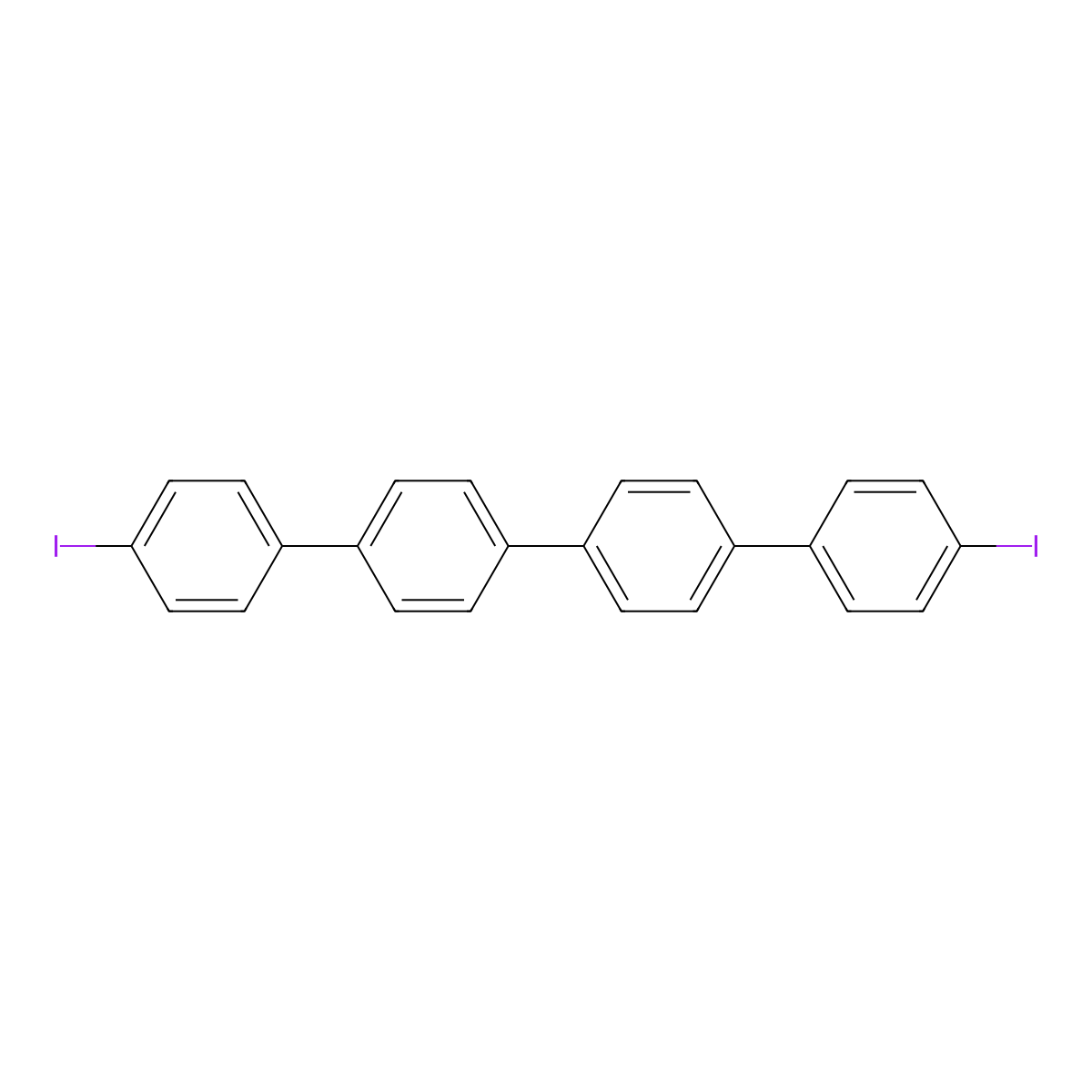 4,4'''-Diiodo-1,1':4',1'':4'',1'''-quaterphenyl molecular structure, CAS 1770-82-7