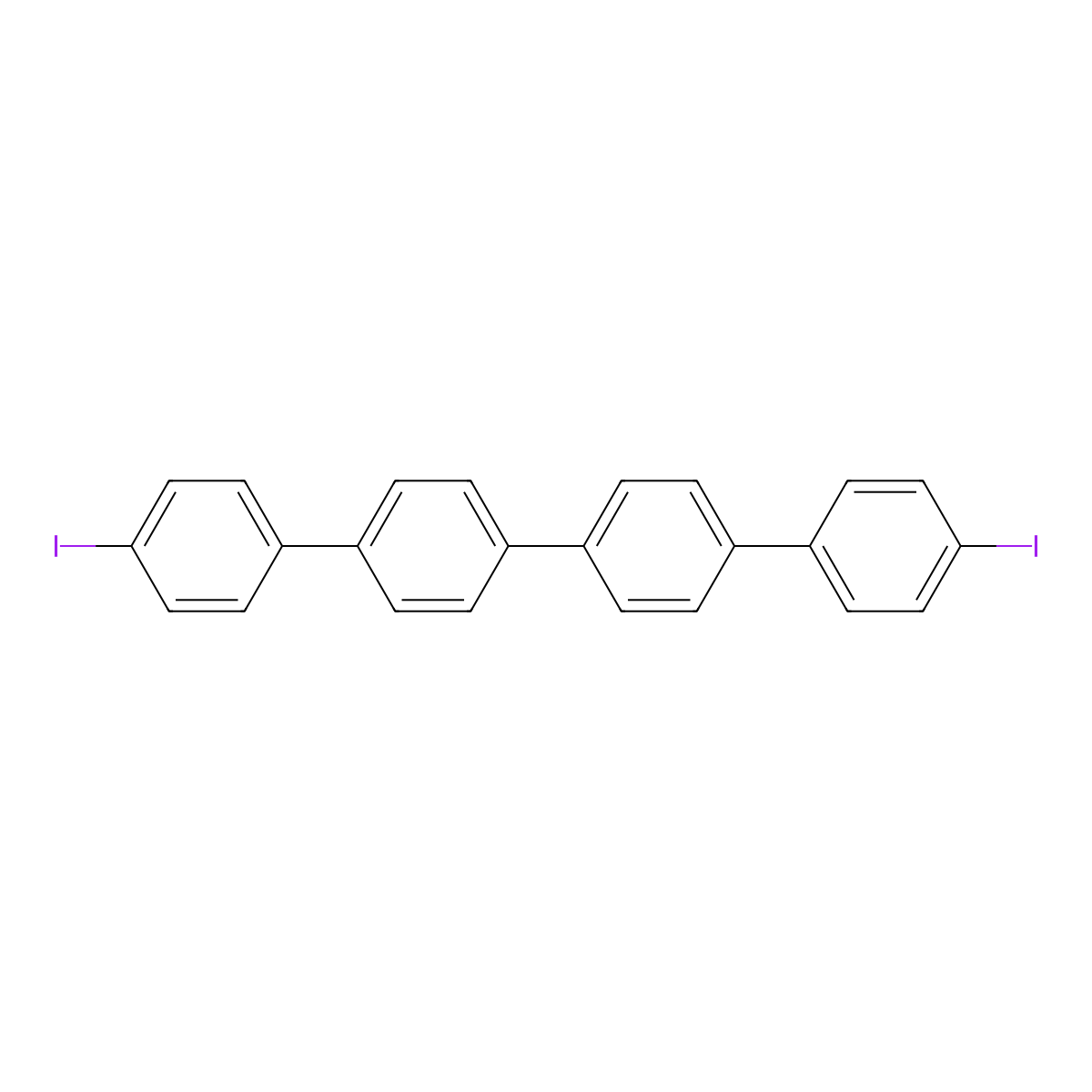 4,4'''-Diiodo-1,1':4',1'':4'',1'''-quaterphenyl molecular structure, CAS 1770-82-7