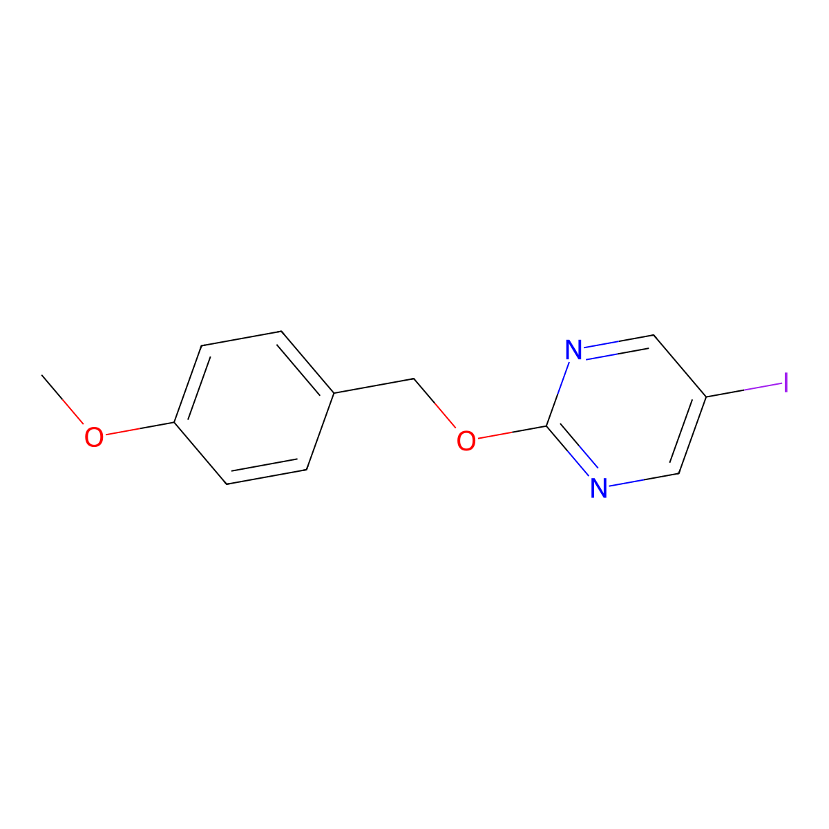 5-Iodo-2-[(4-methoxyphenyl)methoxy]pyrimidine molecular structure, CAS 1770091-67-2