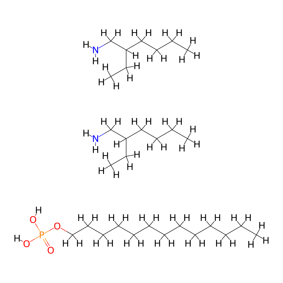 1-Tridecanol, 1-(dihydrogen phosphate), compd. with 2-ethyl-1-hexanamine (1:2) molecular structure, CAS 17701-04-1