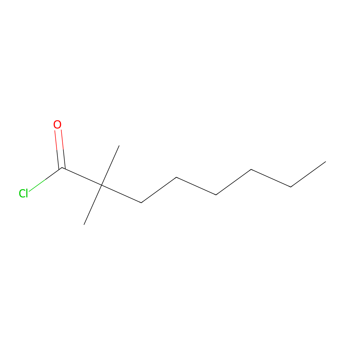 2,2-Dimethyloctanoyl chloride molecular structure, CAS 17701-32-5