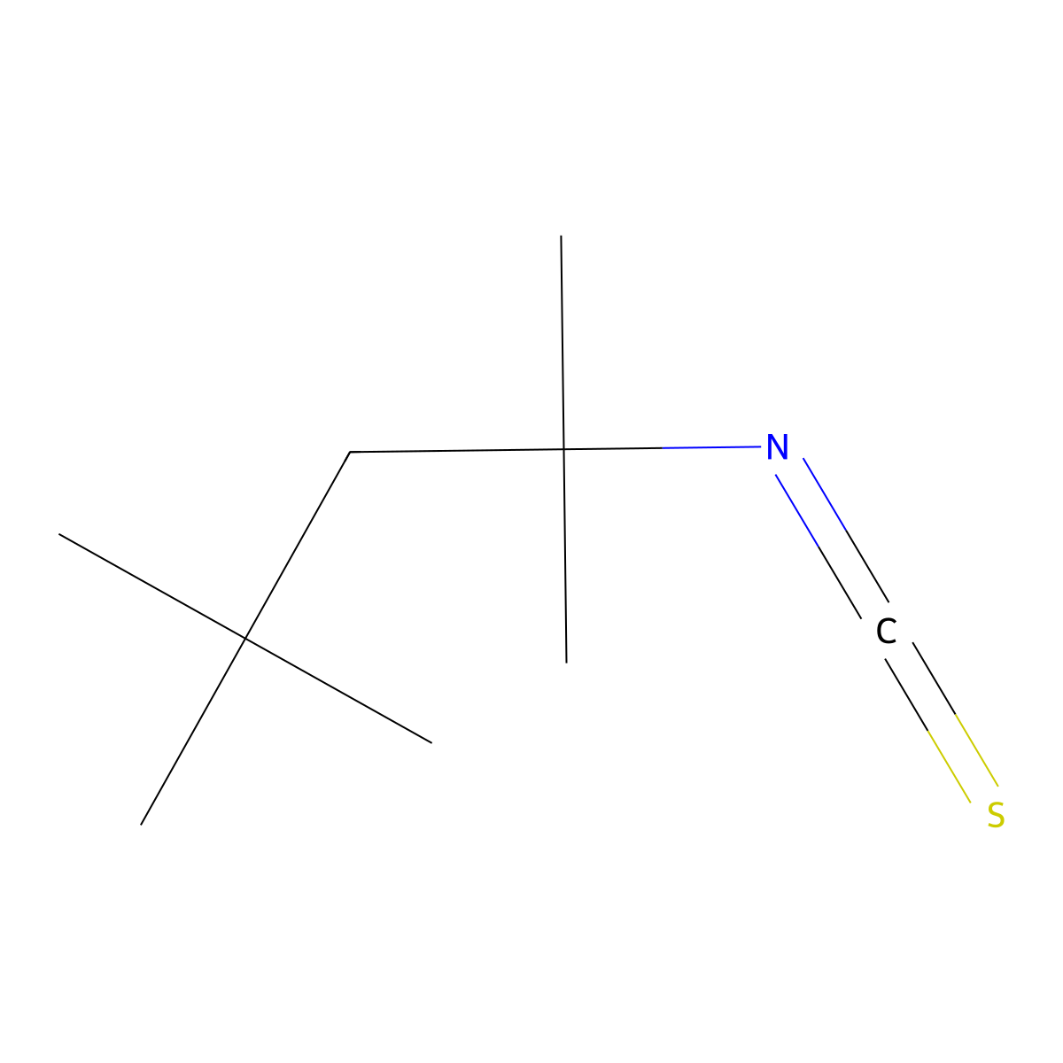 1,1,3,3-Tetramethylbutyl isothiocyanate molecular structure, CAS 17701-76-7