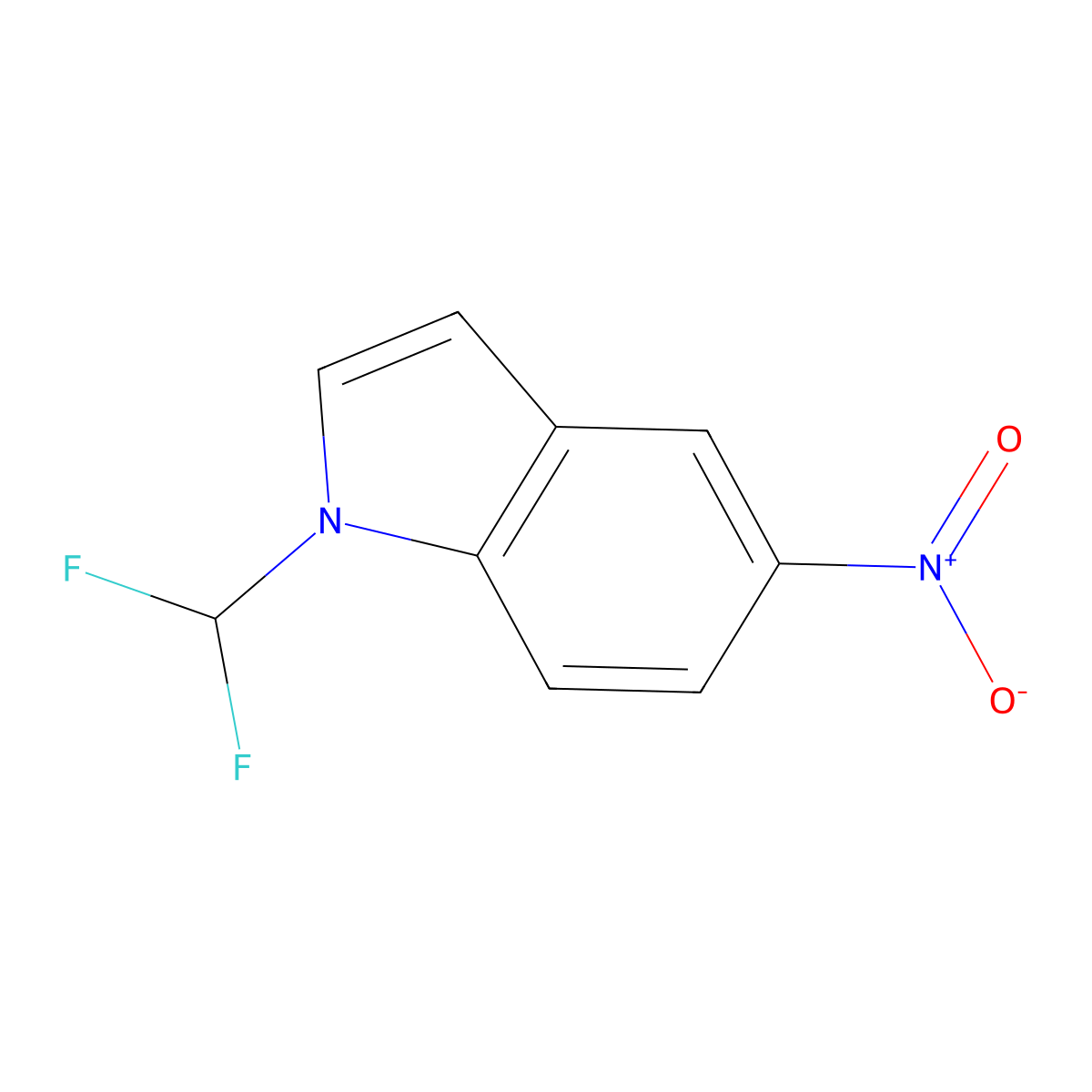1-(difluoromethyl)-5-nitro-1H-indole molecular structure, CAS 1770141-59-7
