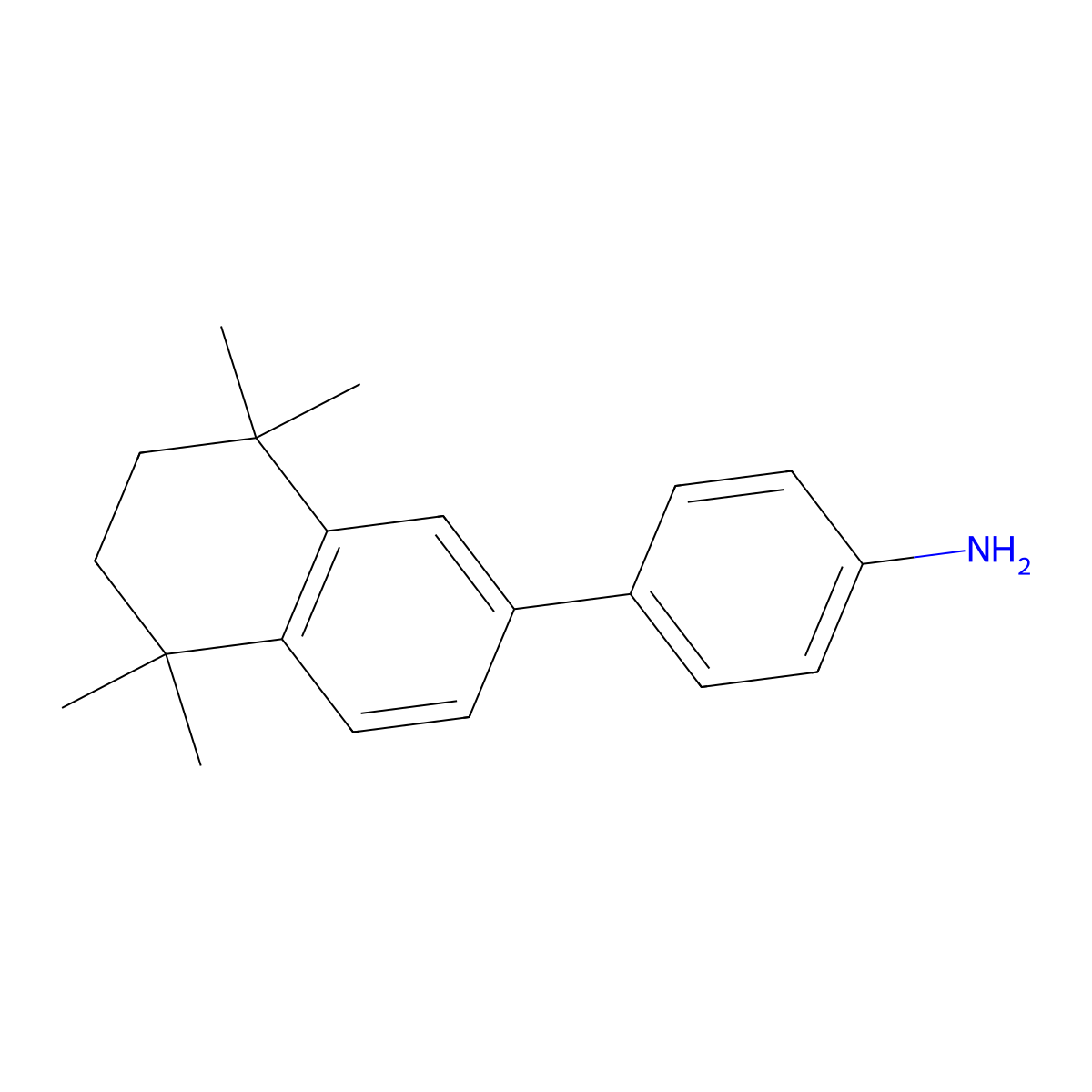 4-(5,6,7,8-Tetrahydro-5,5,8,8-tetramethyl-2-naphthalenyl)benzenamine molecular structure, CAS 1770189-57-5