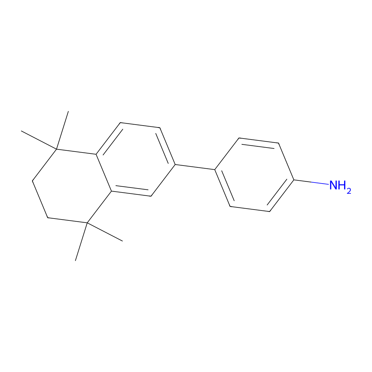 4-(5,6,7,8-Tetrahydro-5,5,8,8-tetramethyl-2-naphthalenyl)benzenamine molecular structure, CAS 1770189-57-5