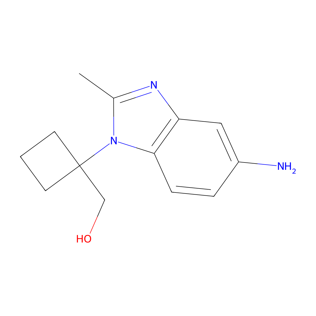 [1-(5-amino-2-methyl-1H-1,3-benzodiazol-1-yl)cyclobutyl]methanol molecular structure, CAS 1770227-34-3