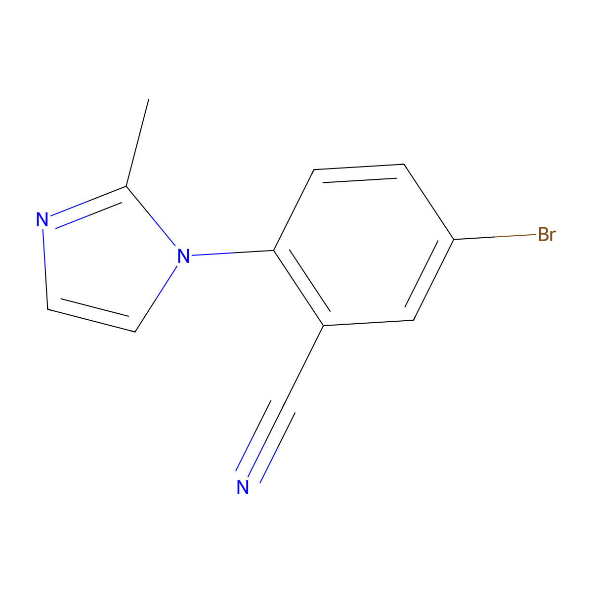 5-bromo-2-(2-methyl-1H-imidazol-1-yl)benzonitrile molecular structure, CAS 1770229-96-3