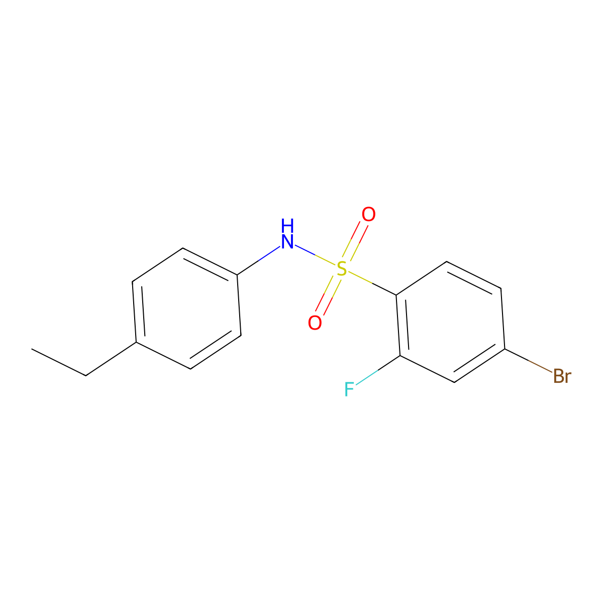 4-Bromo-N-(4-ethylphenyl)-2-fluorobenzenesulfonamide molecular structure, CAS 1770242-73-3
