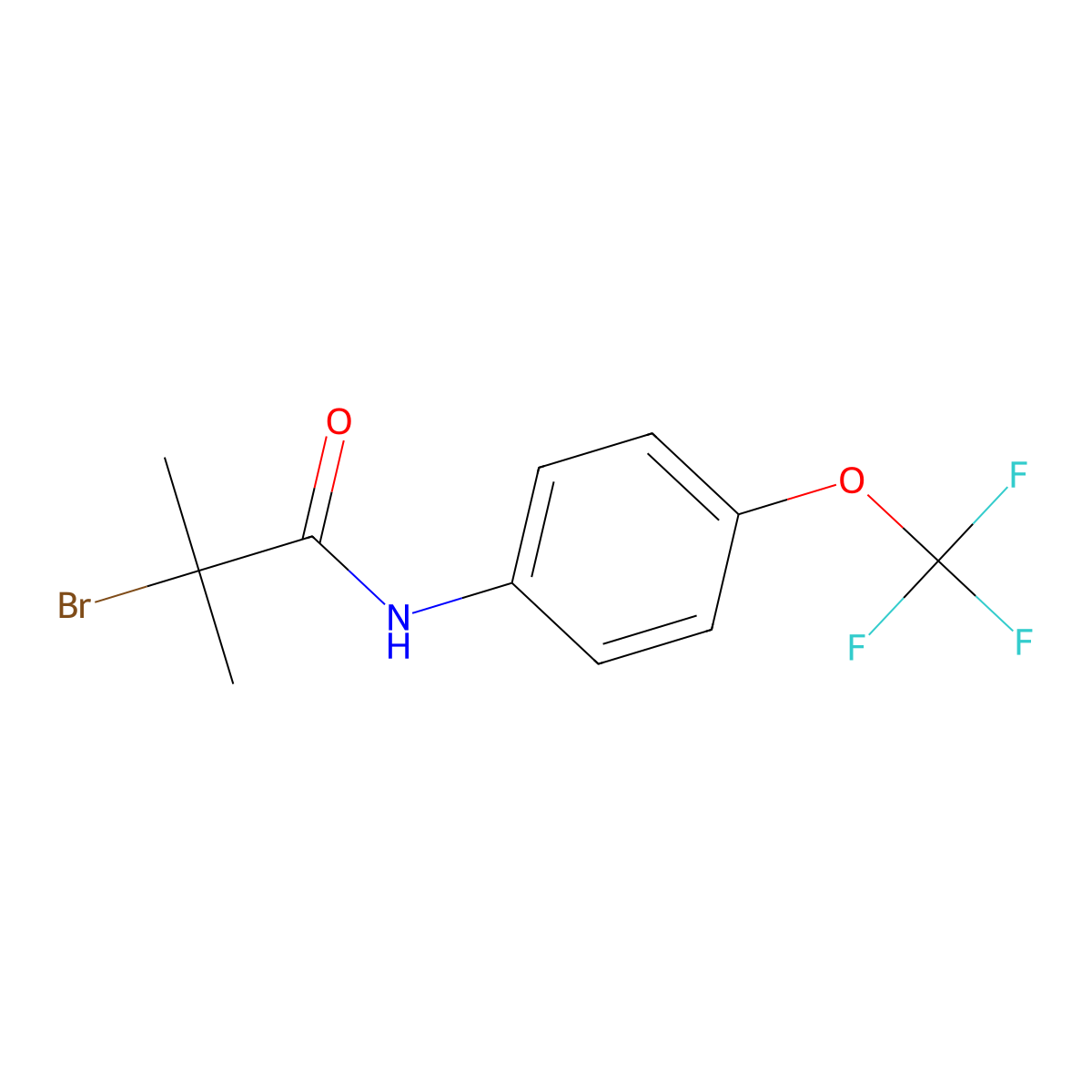 2-bromo-2-methyl-N-[4-(trifluoromethoxy)phenyl]propanamide molecular structure, CAS 1770260-72-4