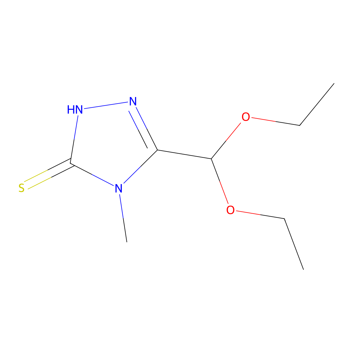 5-(diethoxymethyl)-4-methyl-4H-1,2,4-triazole-3-thiol molecular structure, CAS 177028-37-4