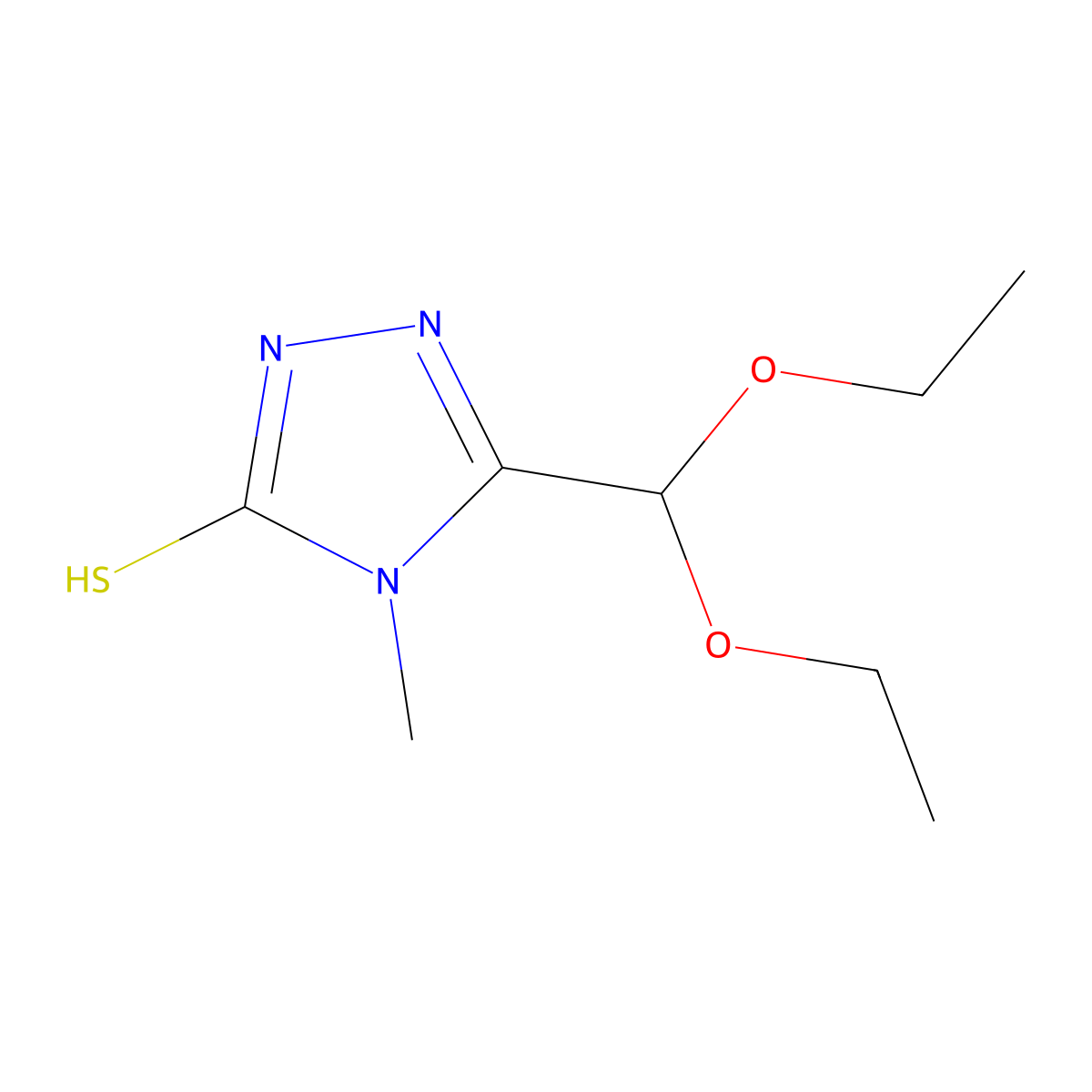5-(diethoxymethyl)-4-methyl-4H-1,2,4-triazole-3-thiol molecular structure, CAS 177028-37-4