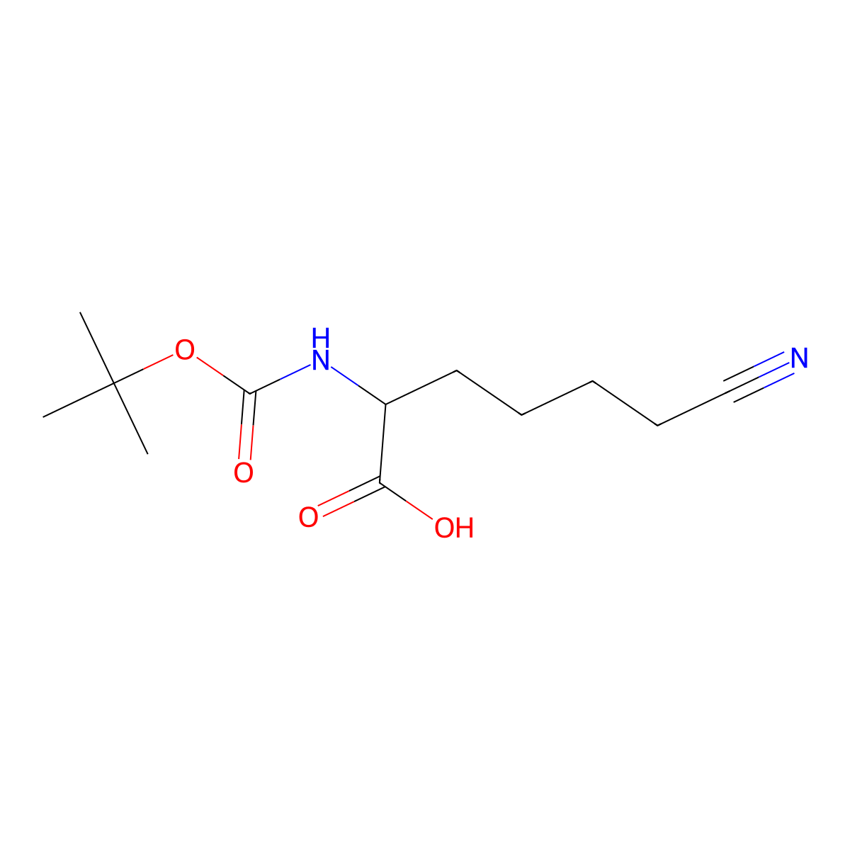 2-{[(Tert-butoxy)carbonyl]amino}-6-cyanohexanoic acid molecular structure, CAS 177031-12-8
