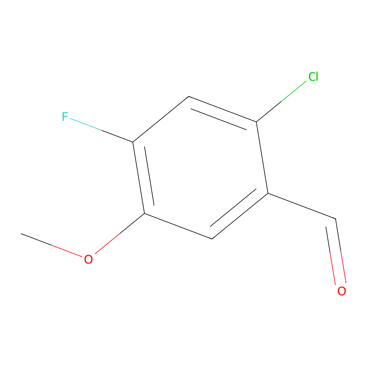 2-Chloro-4-fluoro-5-methoxybenzaldehyde molecular structure, CAS 177034-23-0