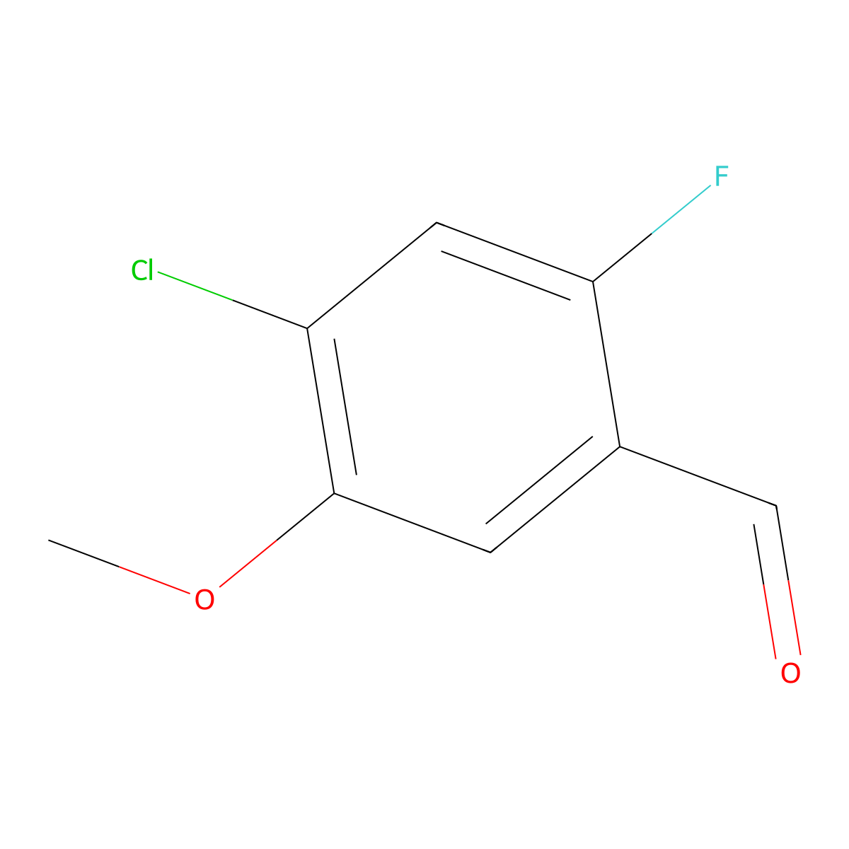 4-Chloro-2-fluoro-5-methoxybenzaldehyde molecular structure, CAS 177034-24-1