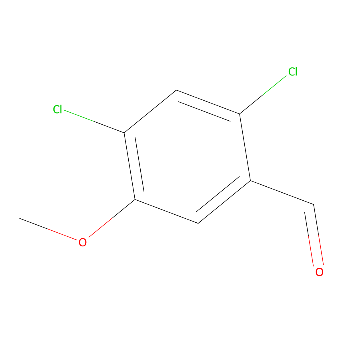 2,4-Dichloro-5-methoxybenzaldehyde molecular structure, CAS 177034-26-3