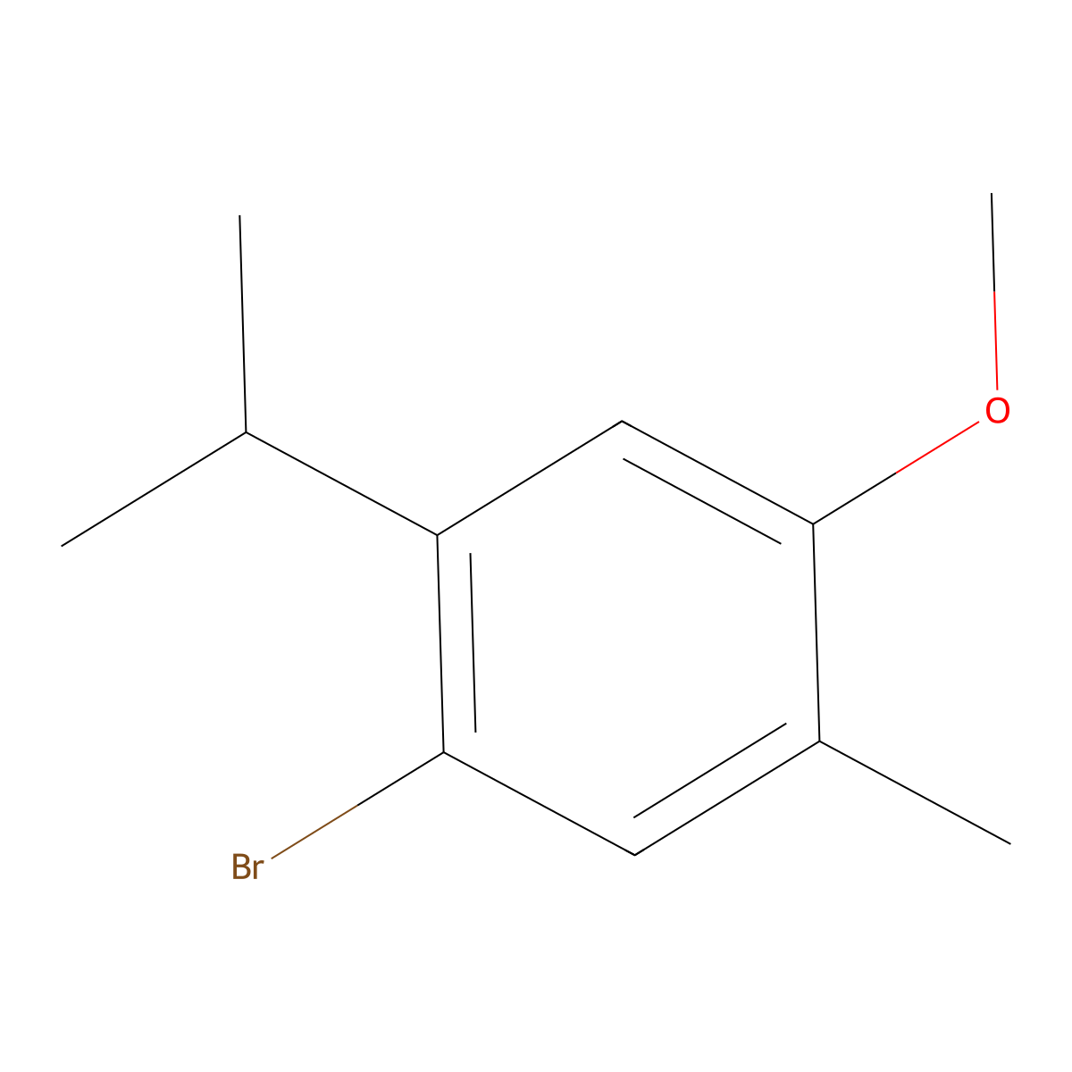 1-Bromo-2-isopropyl-4-methoxy-5-methylbenzene molecular structure, CAS 177038-62-9