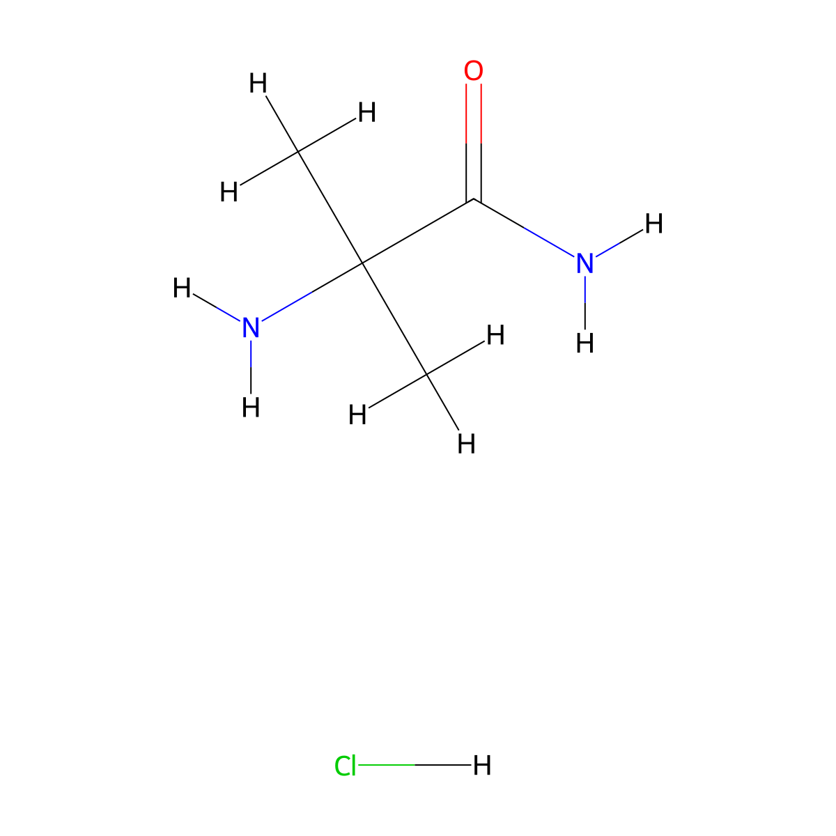 2-Amino-2-methylpropanamide hydrochloride molecular structure, CAS 17704-74-4