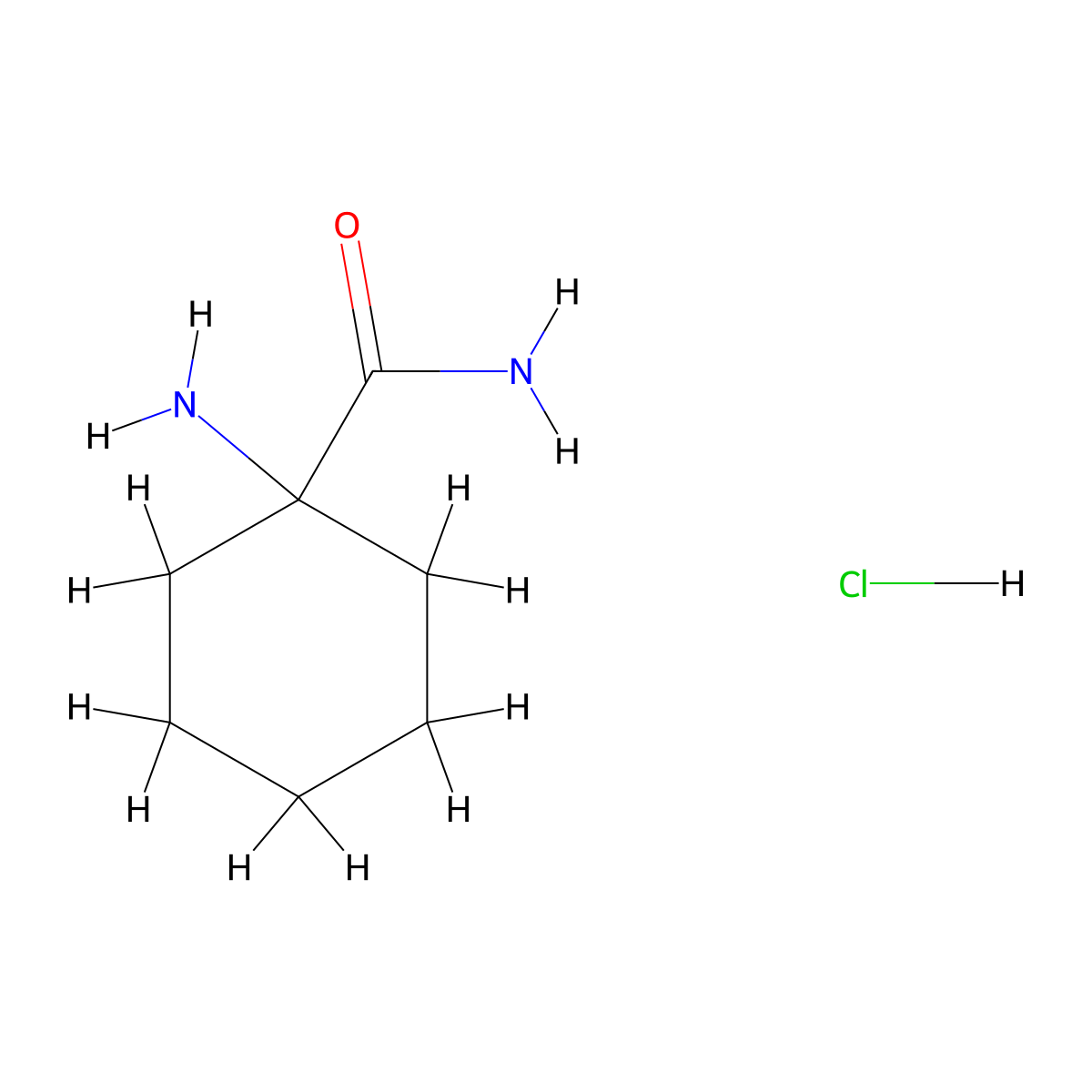 1-Aminocyclohexane-1-carboxamide hydrochloride molecular structure, CAS 17704-77-7
