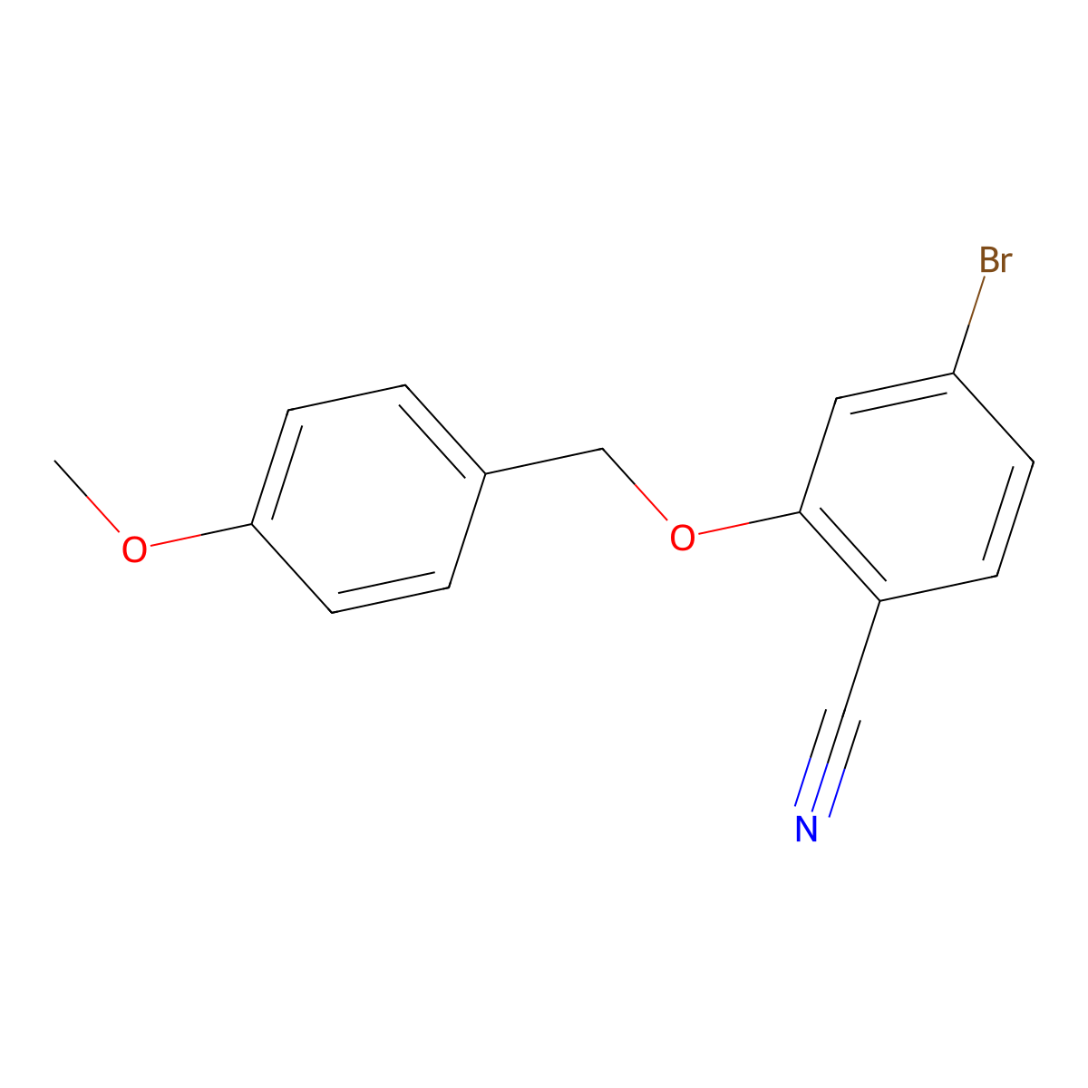 4-Bromo-2-((4-methoxybenzyl)oxy)benzonitrile molecular structure, CAS 1770660-39-3