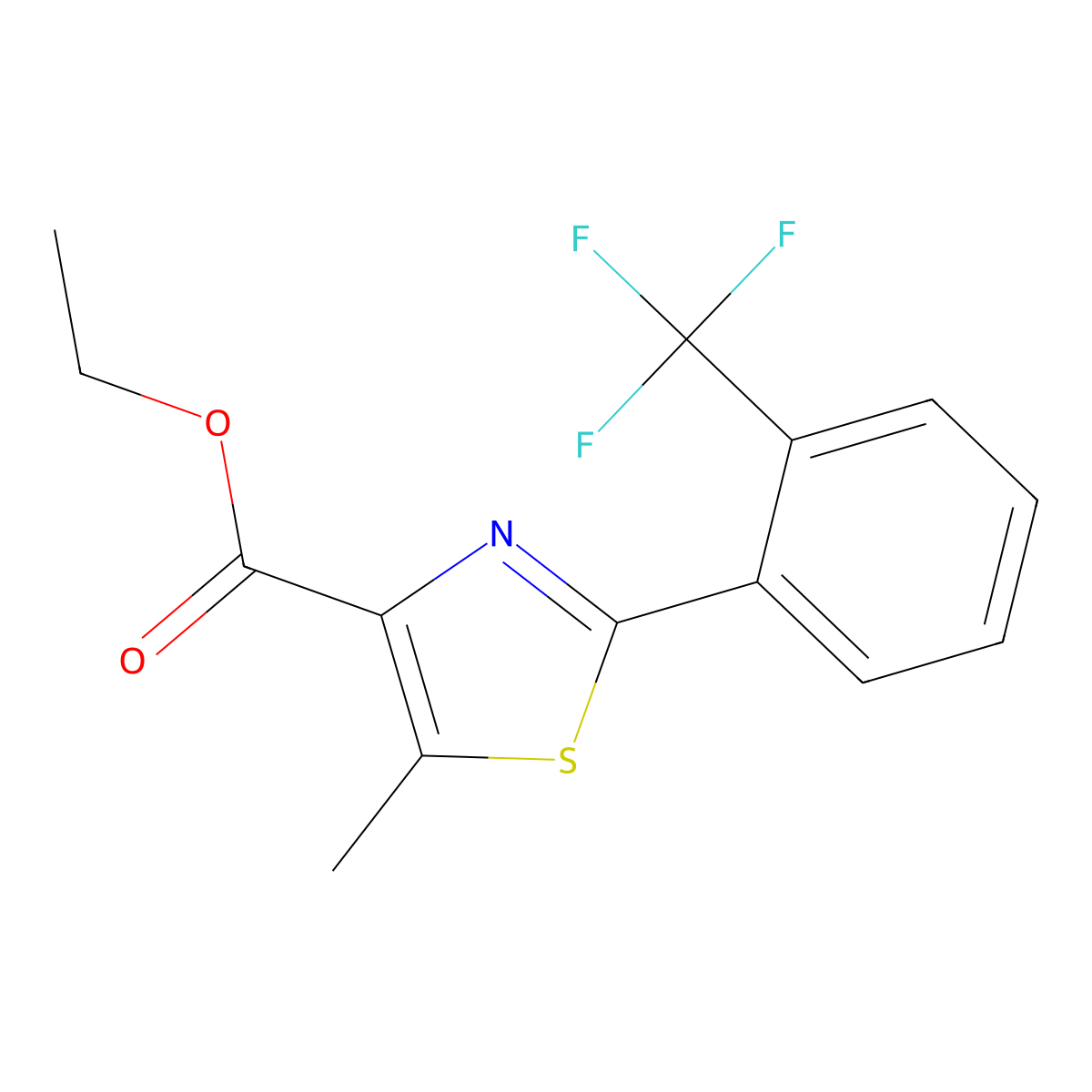 5-Methyl-2-(2-trifluoromethyl-phenyl)-thiazole-4-carboxylic acid ethyl ester molecular structure, CAS 1770676-45-3