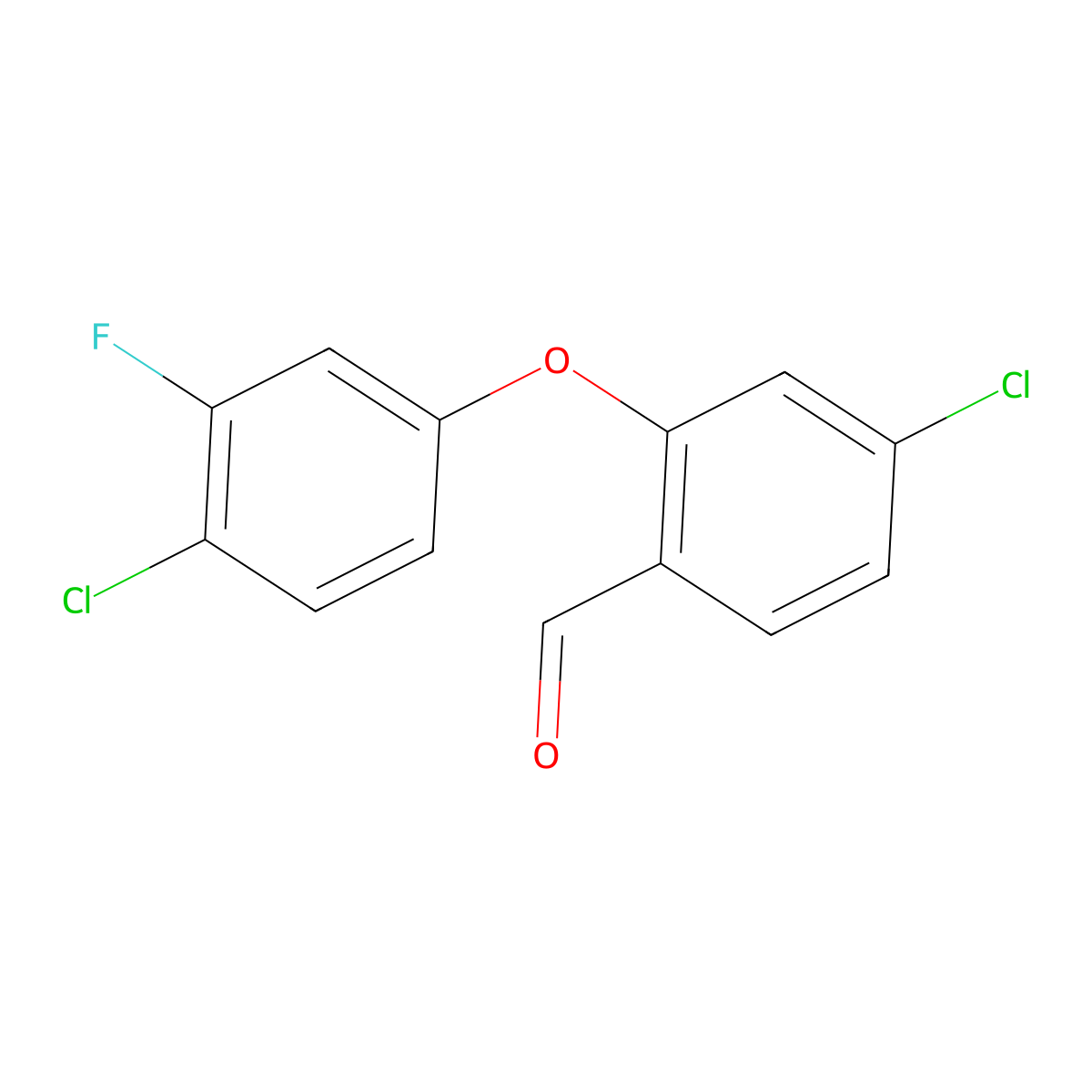 4-Chloro-2-(4-chloro-3-fluorophenoxy)benzaldehyde molecular structure, CAS 1770713-36-4