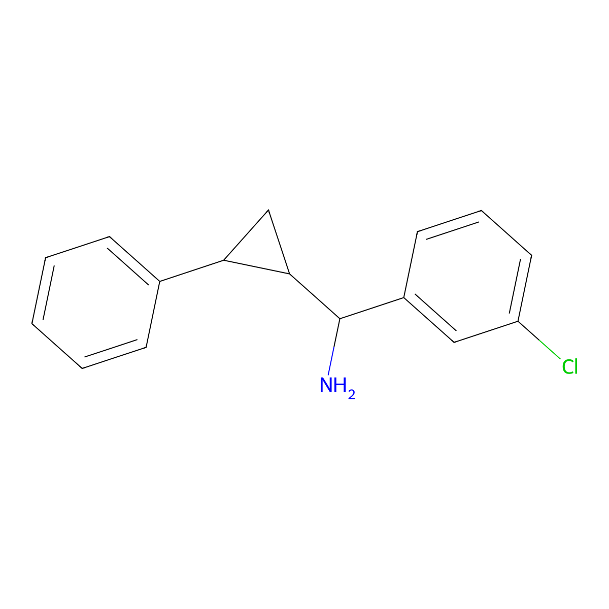 1-(3-Chlorophenyl)-1-(2-phenylcyclopropyl)methanamine molecular structure, CAS 1770731-10-6
