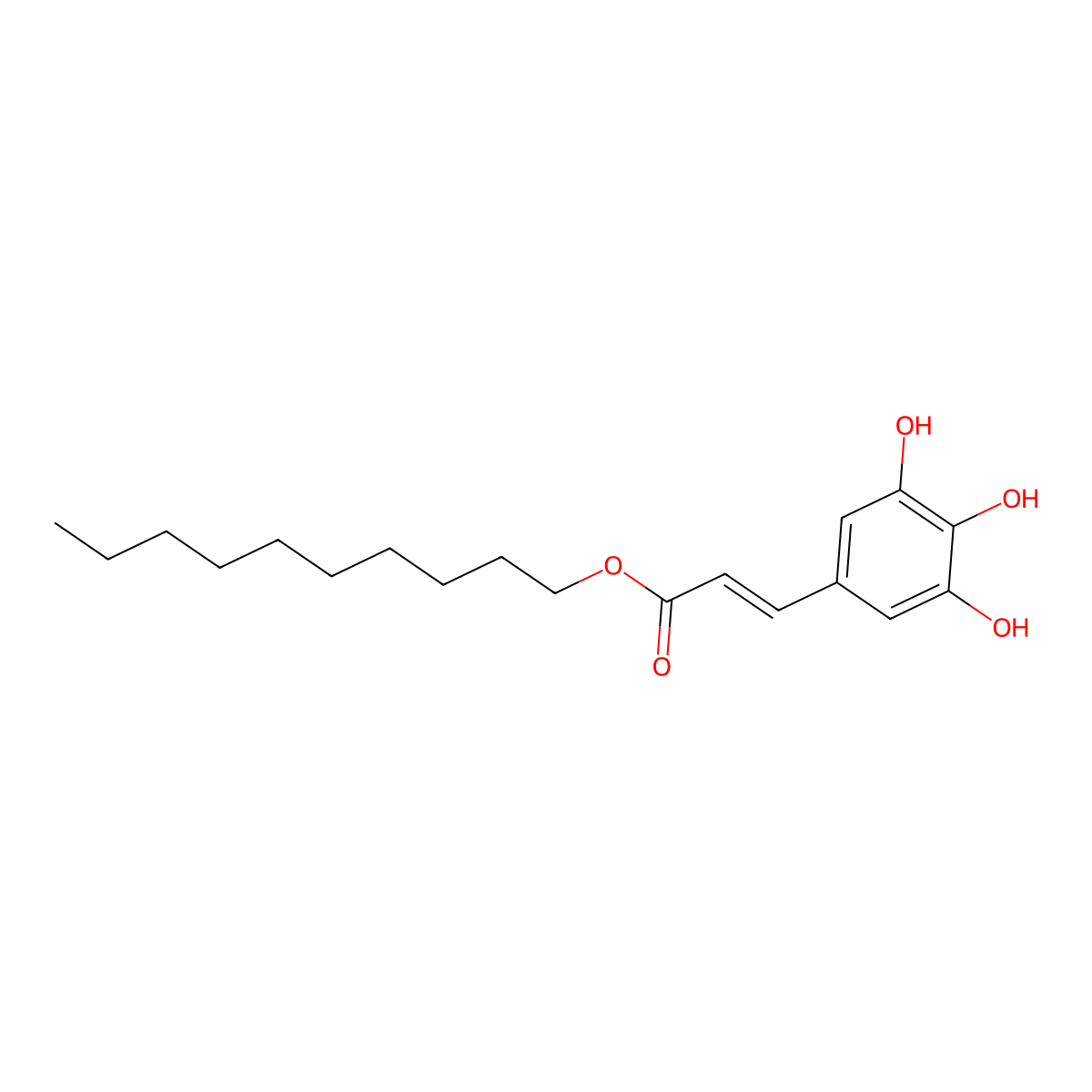 3,4,5-Trihydroxycinnamic acid decyl ester molecular structure, CAS 1770778-45-4