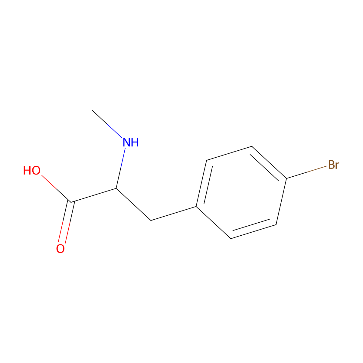 (2S)-3-(4-bromophenyl)-2-(methylamino)propanoic acid molecular structure, CAS 1770793-76-4