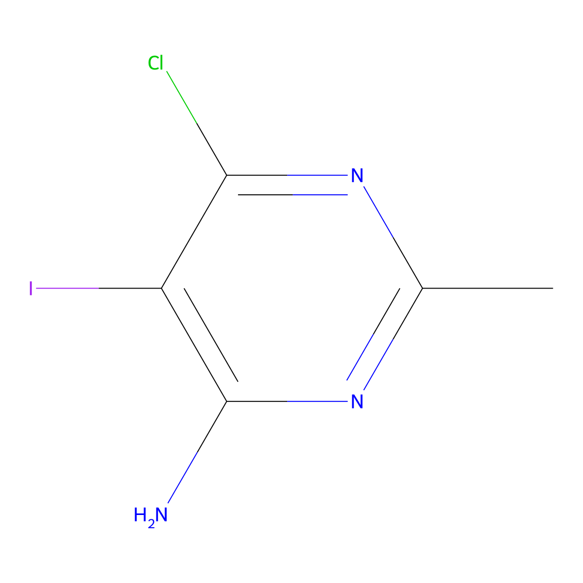 6-Chloro-5-iodo-2-methylpyrimidin-4-amine molecular structure, CAS 1770799-32-0
