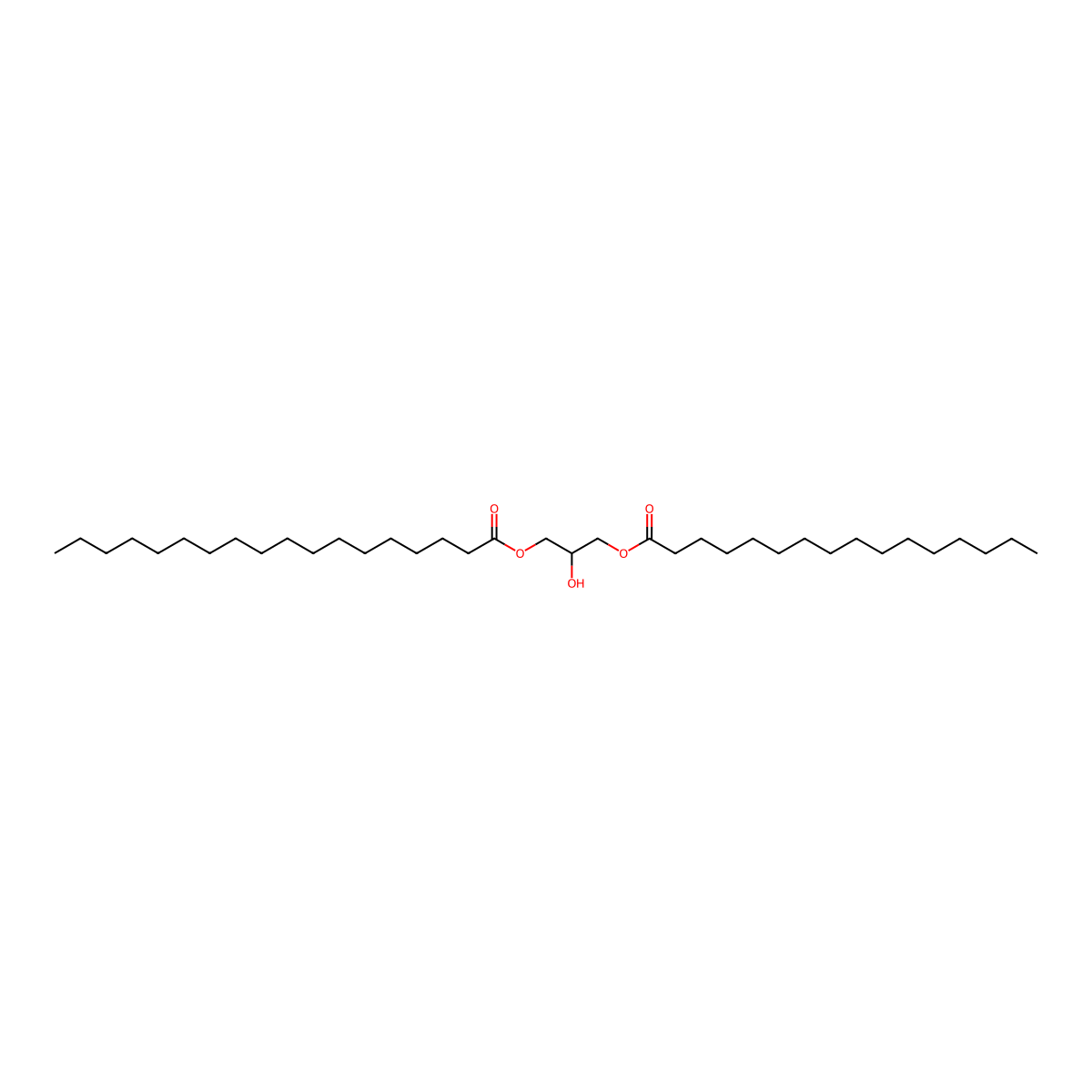 Glyceryl 1,3-palmitostearate molecular structure, CAS 17708-08-6