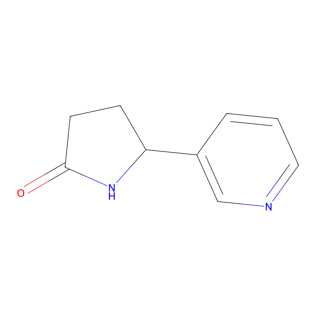 Norcotinine molecular structure, CAS 17708-87-1