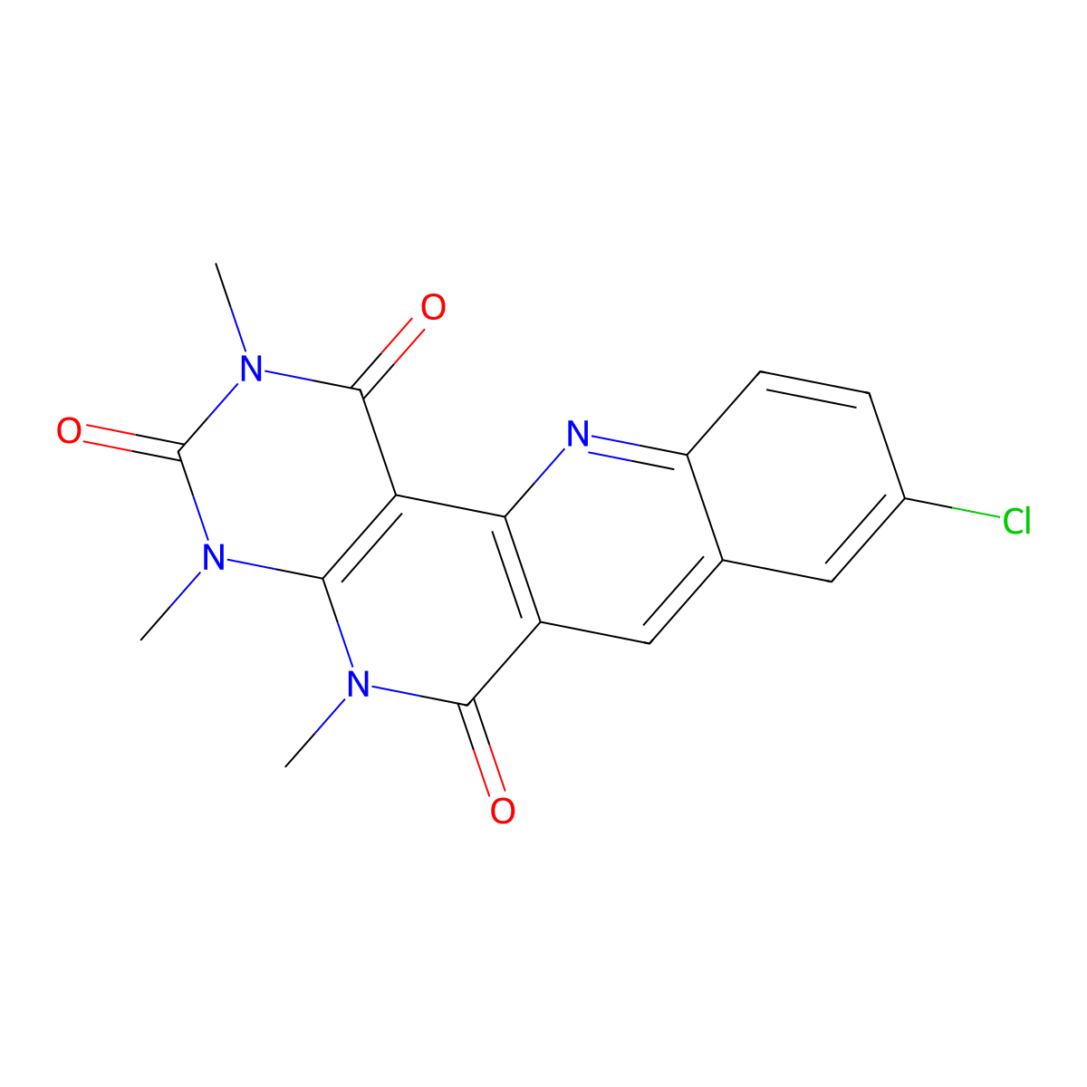 14-Chloro-4,6,8-trimethyl-4,6,8,18-tetrazatetracyclo[8.8.0.02,7.012,17]octadeca-1(10),2(7),11,13,15,17-hexaene-3,5,9-trione molecular structure, CAS 177082-68-7