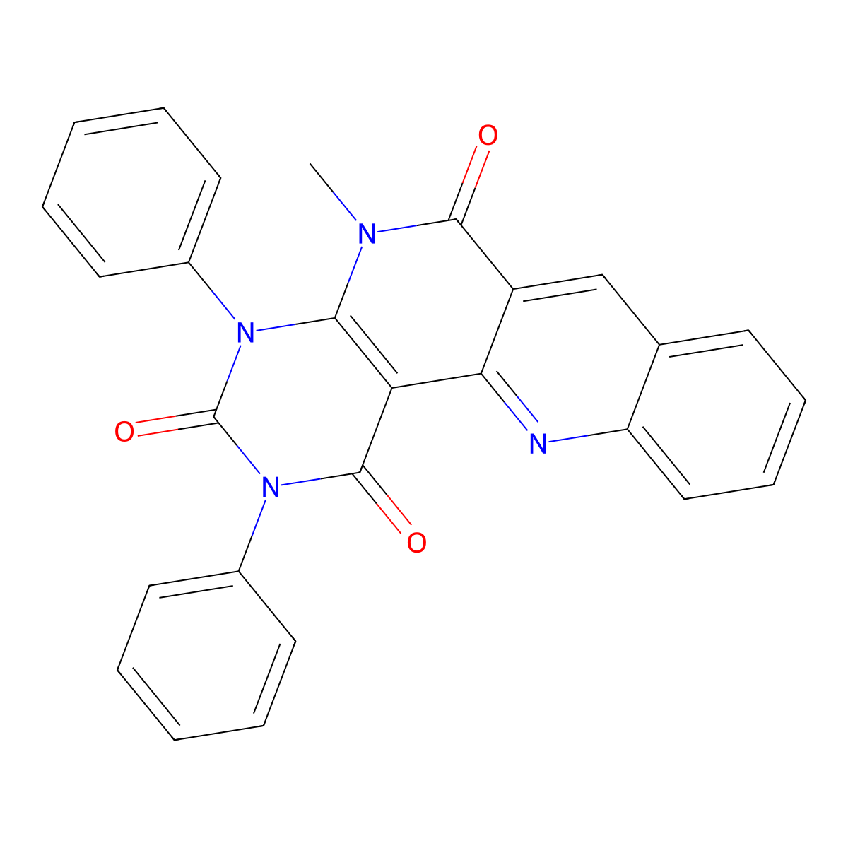 8-Methyl-4,6-diphenyl-4,6,8,18-tetrazatetracyclo[8.8.0.02,7.012,17]octadeca-1(18),2(7),10,12,14,16-hexaene-3,5,9-trione molecular structure, CAS 177082-78-9