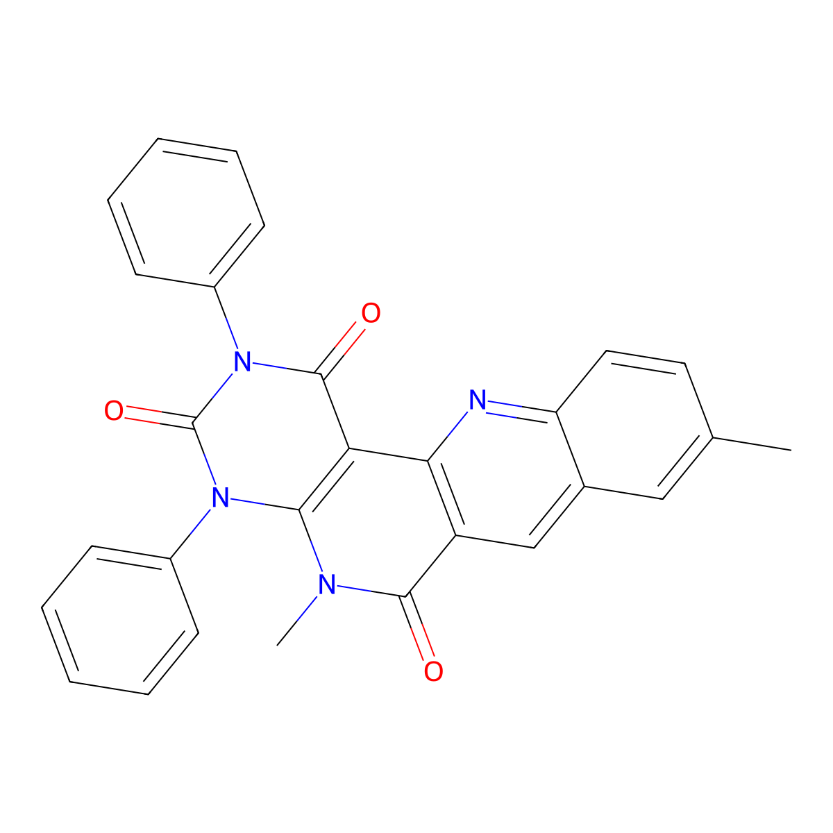 8,14-Dimethyl-4,6-diphenyl-4,6,8,18-tetrazatetracyclo[8.8.0.02,7.012,17]octadeca-1(10),2(7),11,13,15,17-hexaene-3,5,9-trione molecular structure, CAS 177082-79-0