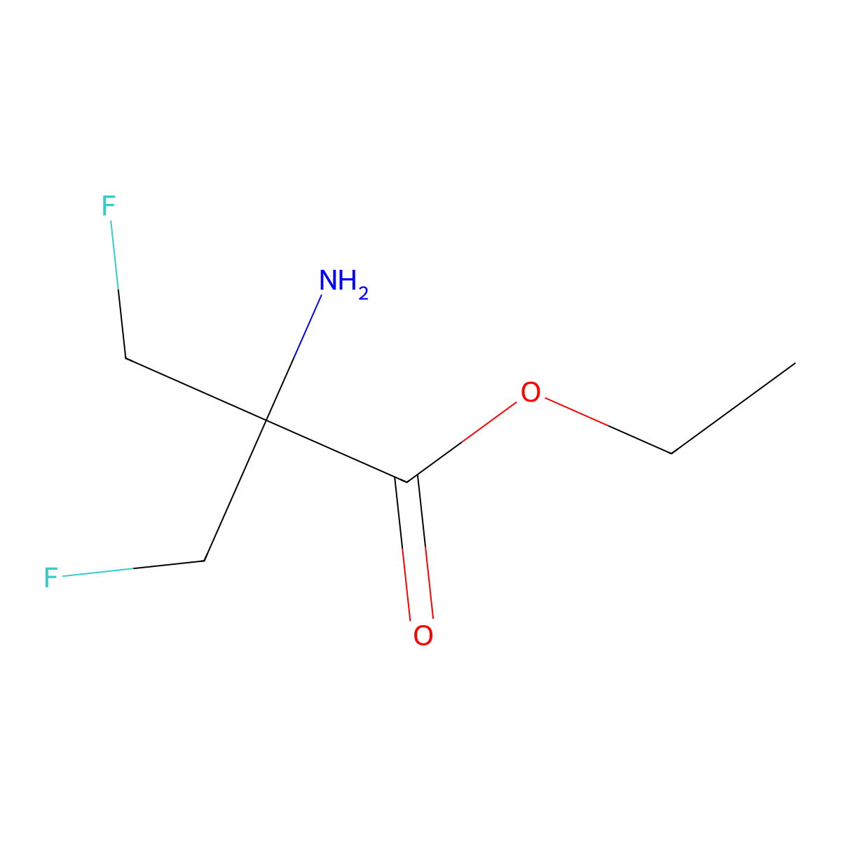 Ethyl 2-amino-3-fluoro-2-(fluoromethyl)propanoate molecular structure, CAS 1770848-05-9