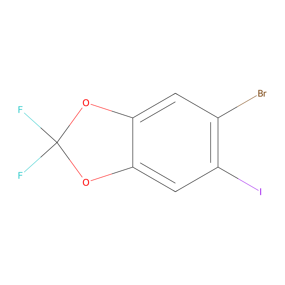 5-Bromo-2,2-difluoro-6-iodobenzo[d][1,3]dioxole molecular structure, CAS 1770849-53-0