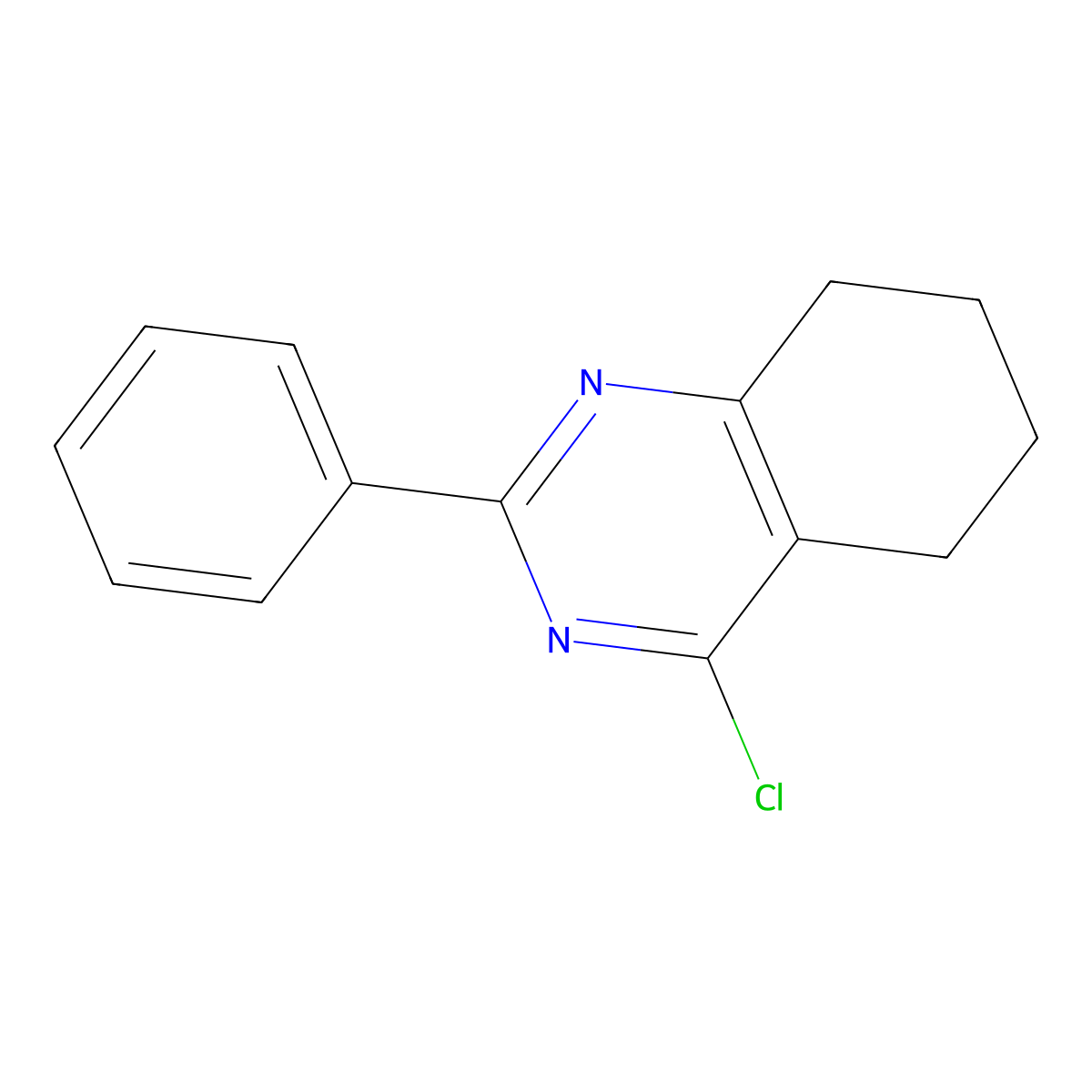 4-Chloro-2-phenyl-5,6,7,8-tetrahydroquinazoline molecular structure, CAS 17709-79-4
