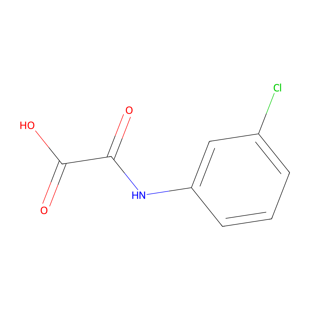 [(3-Chlorophenyl)amino](oxo)acetic acid molecular structure, CAS 17709-99-8