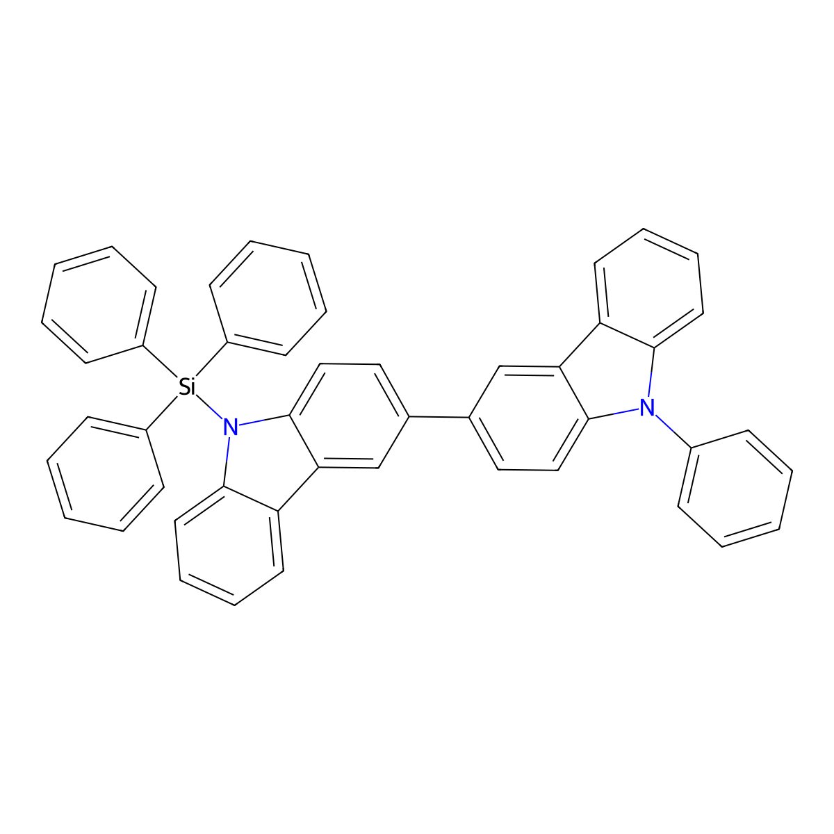 9-Phenyl-9'-(triphenylsilyl)-9H,9'H-3,3'-bicarbazole molecular structure, CAS 1770916-57-8