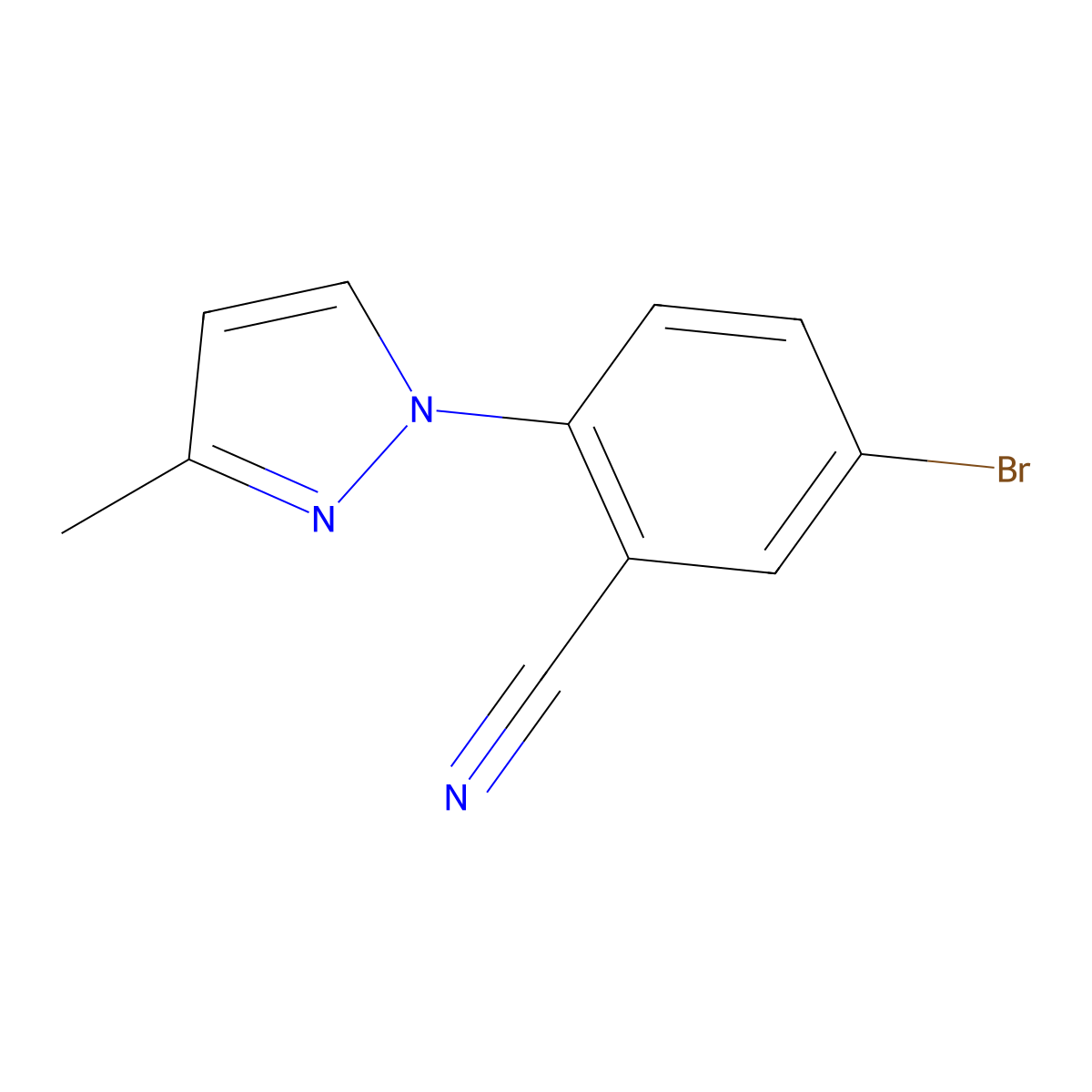 5-bromo-2-(3-methyl-1H-pyrazol-1-yl)benzonitrile molecular structure, CAS 1770978-84-1