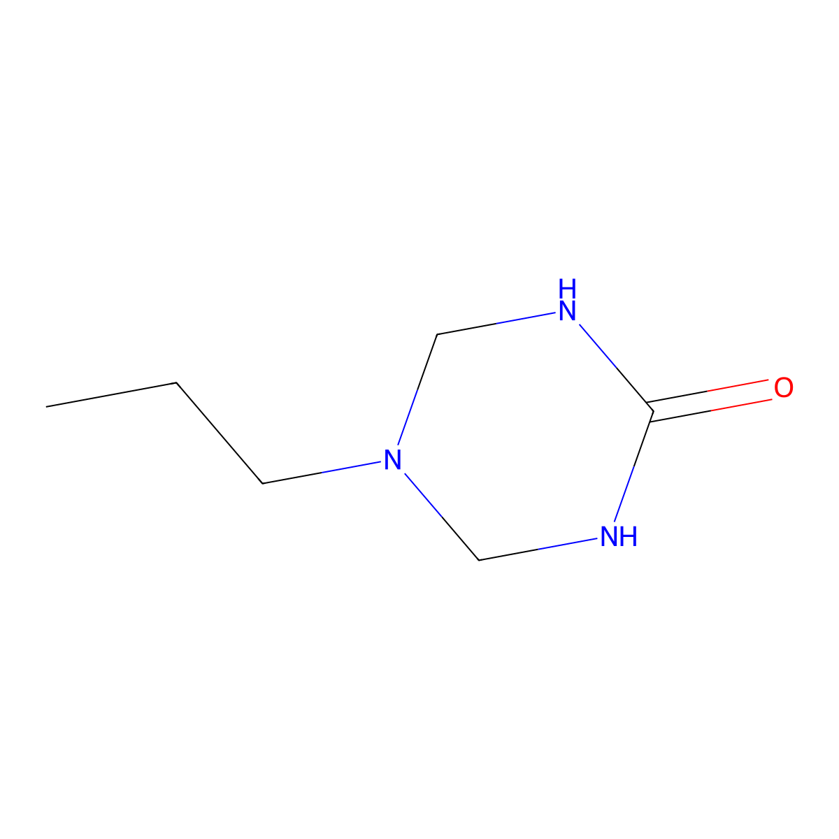tetrahydro-5-propyl-1,3,5-triazin-2(1H)-one molecular structure, CAS 1771-03-5