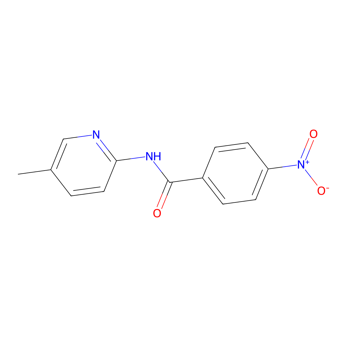 Benzamide, N-(5-methyl-2-pyridinyl)-4-nitro- molecular structure, CAS 17710-05-3